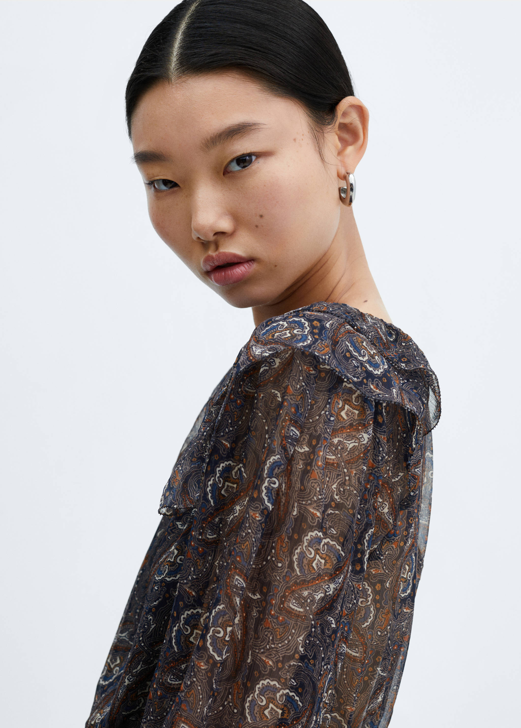 Printed chiffon dress - Details of the article 1