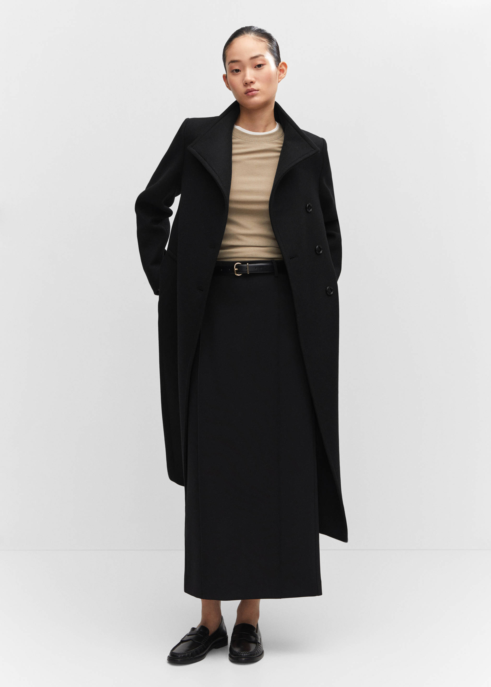 Belted Manteco wool coat - General plane