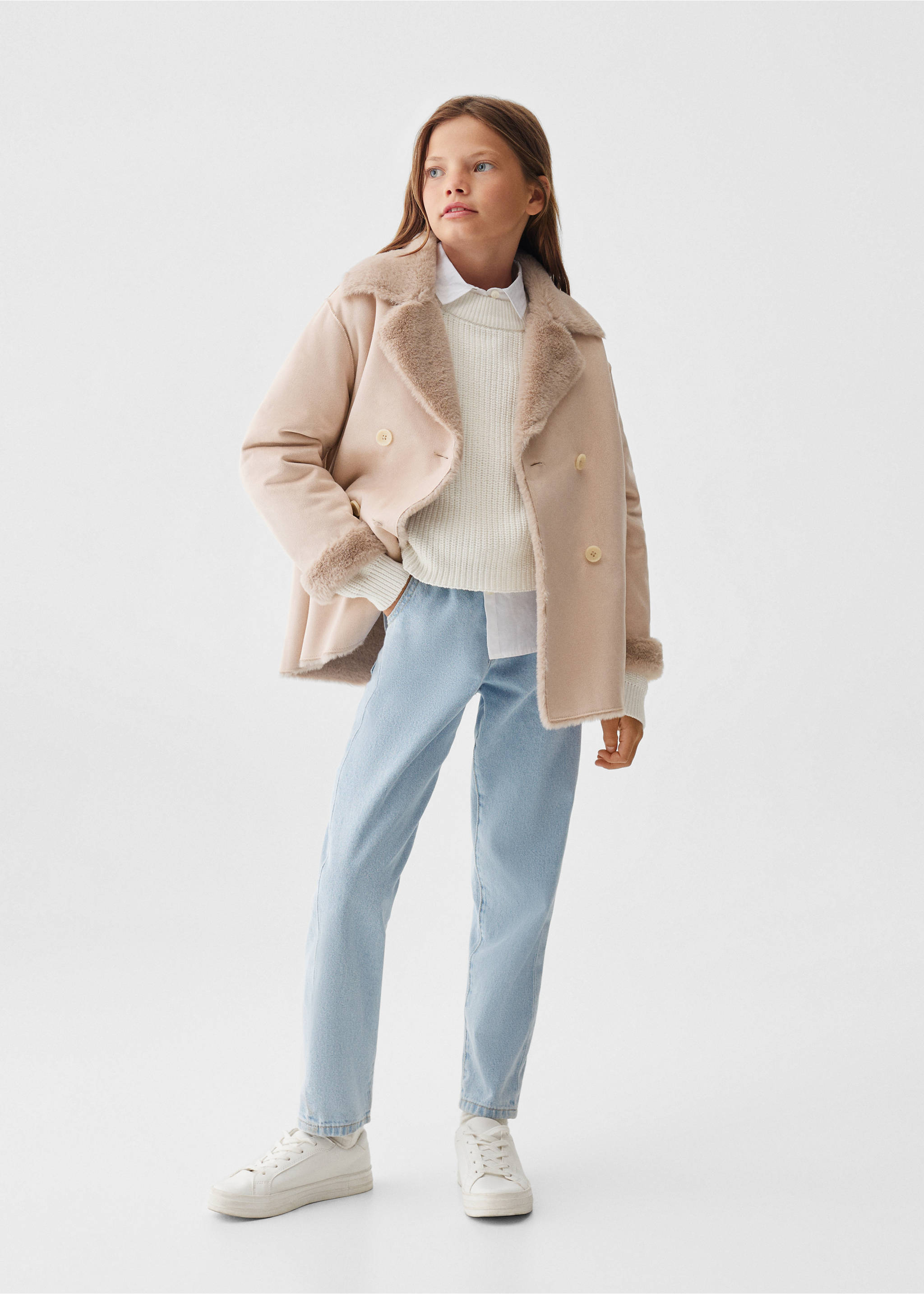 Manteau double face - Plan général, Rose. Ref: 57016310-00.