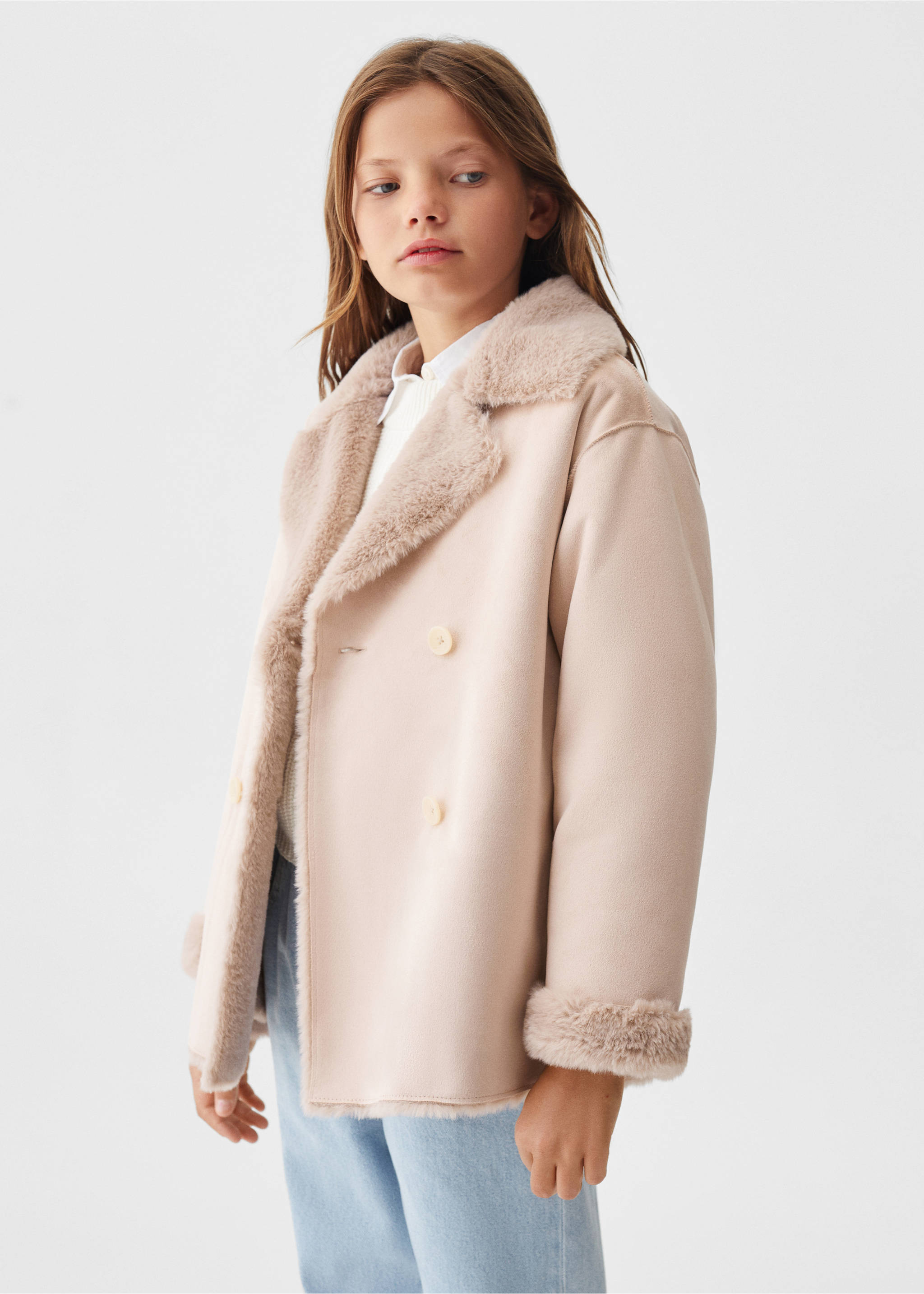 Manteau double face - Plan moyen, Rose. Ref: 57016310-00.
