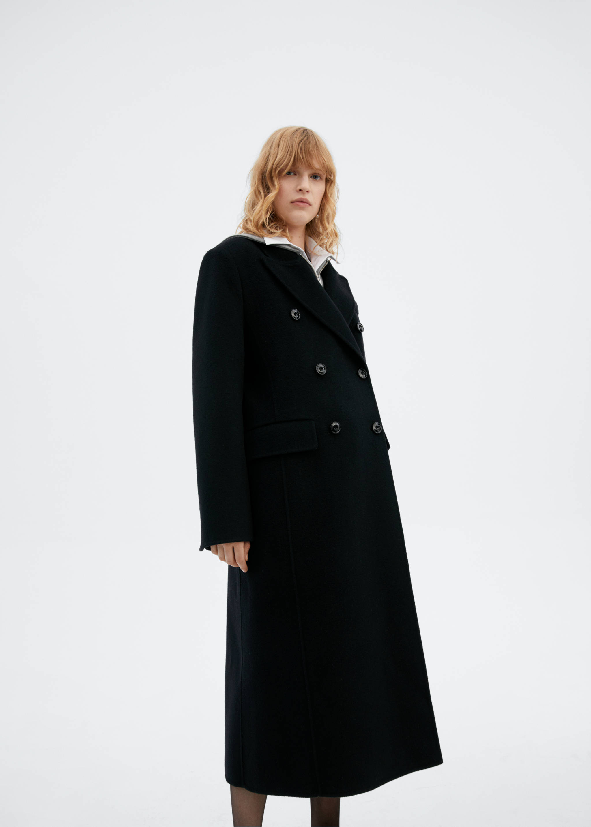 Double-breasted virgin wool coat - Details of the article 2