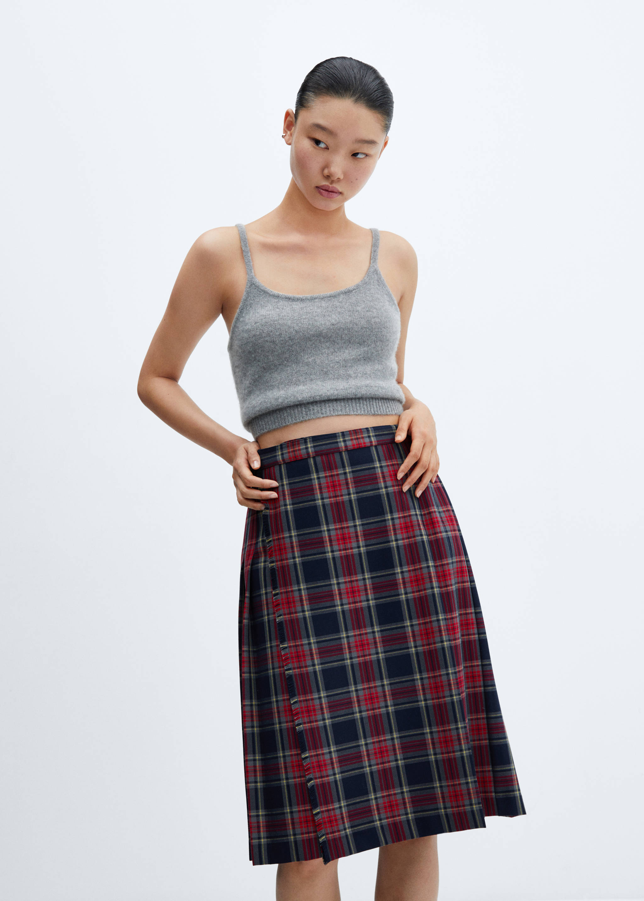Pleated midi-skirt - Medium plane