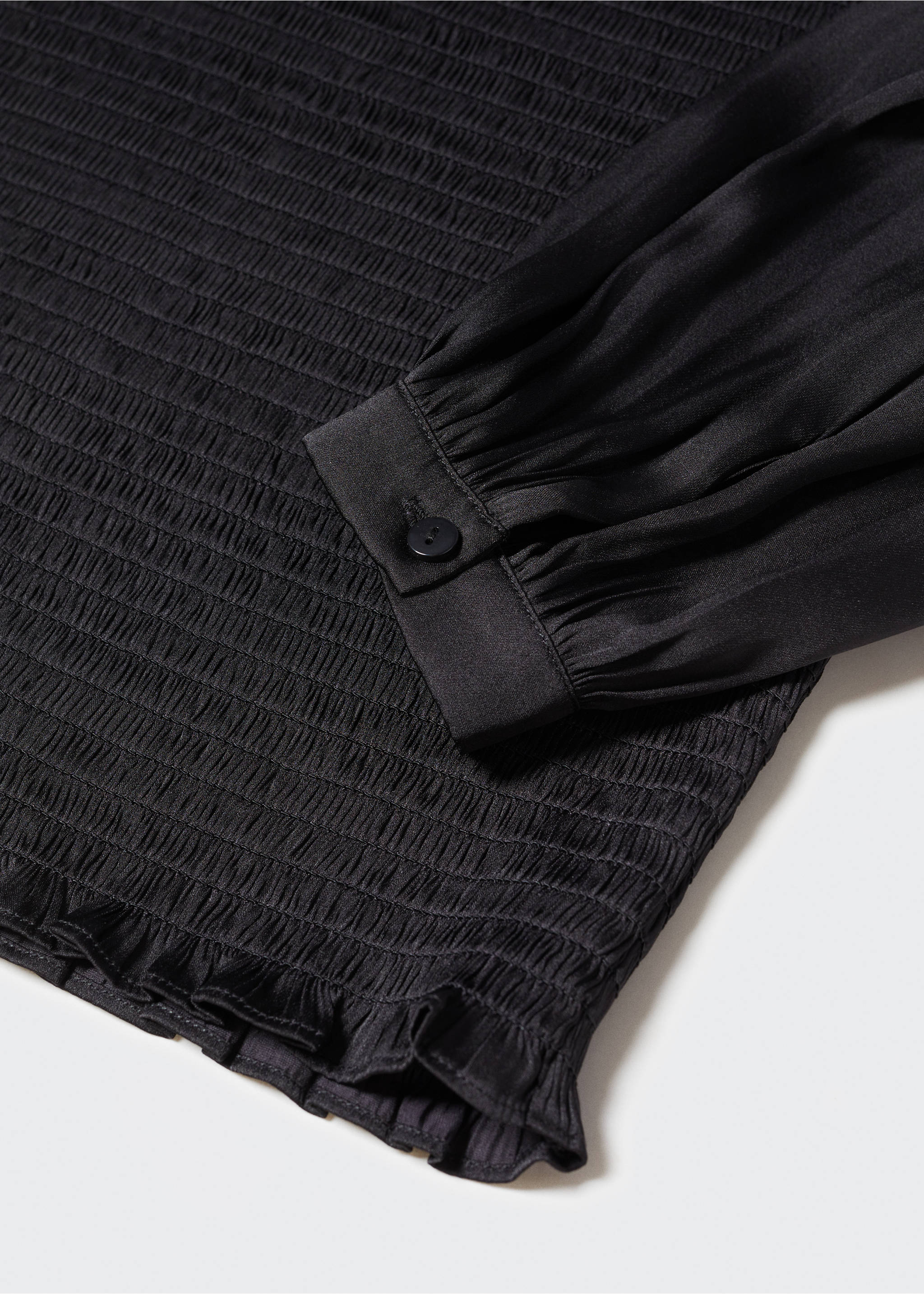 Blouse froncée satinée - Détail de l'article 8, Noir. Ref: 57017115-00.