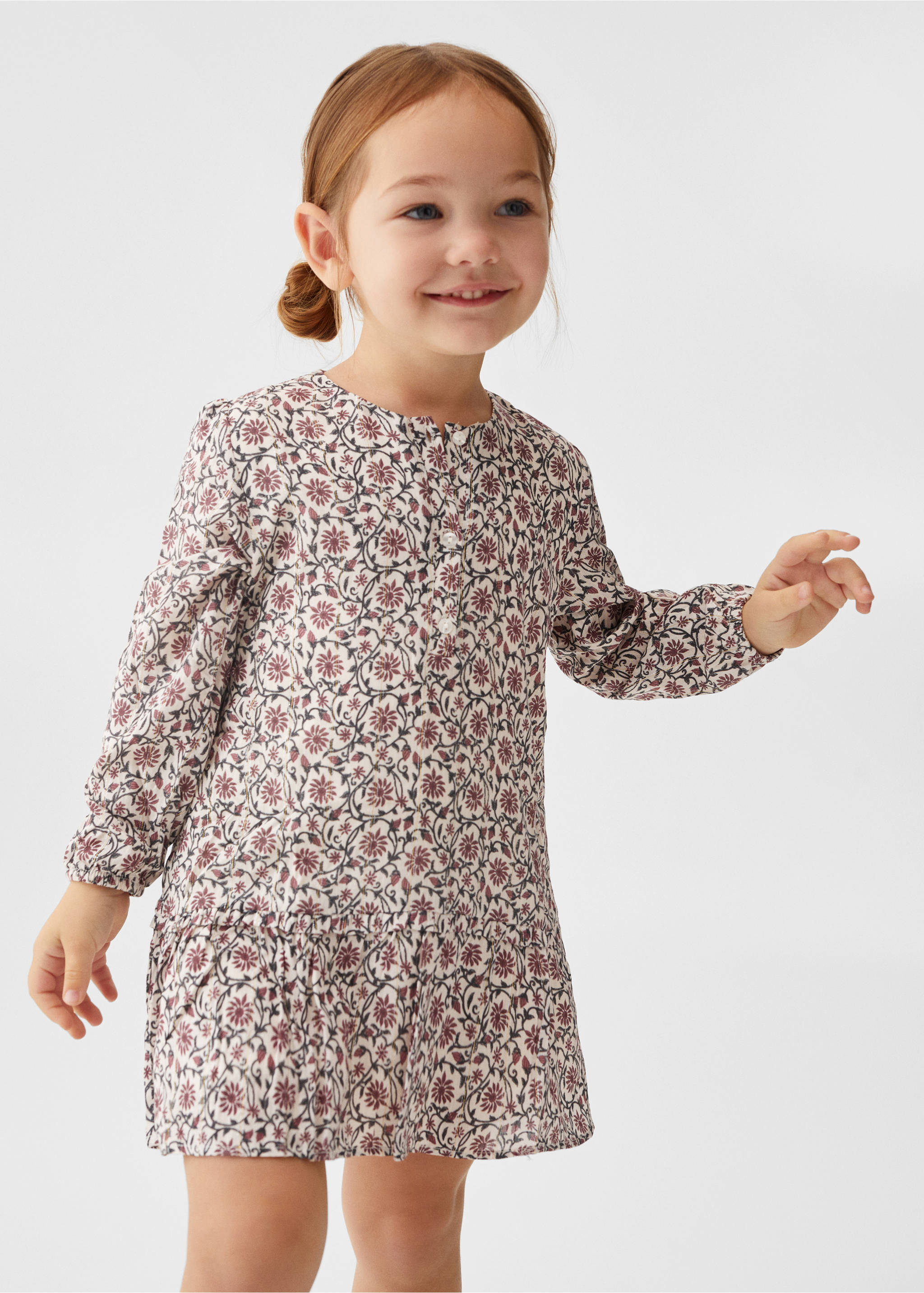 Floral dress - Medium plane, Burgundy. Ref: 57017128-00.