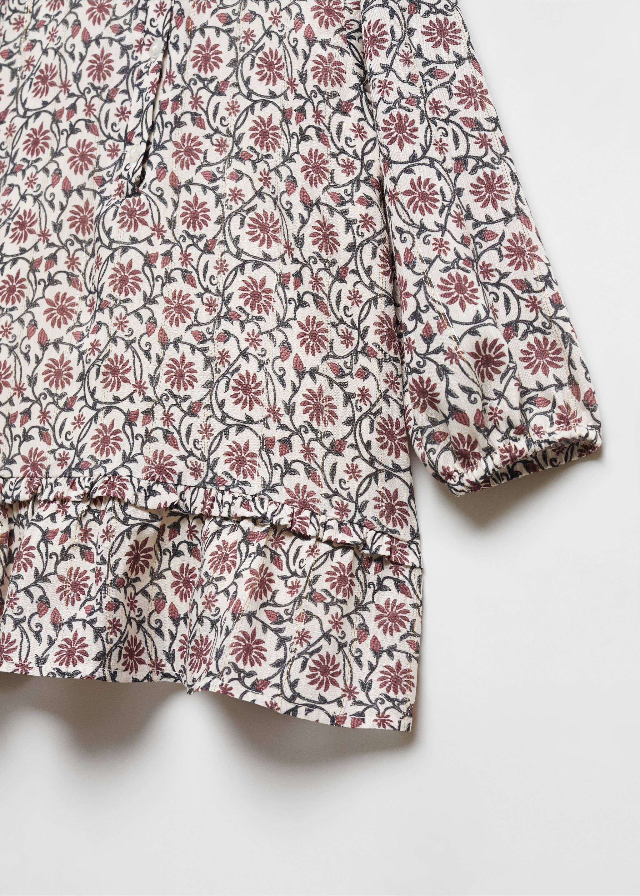Floral dress - Details of the article 0, Burgundy. Ref: 57017128-00.