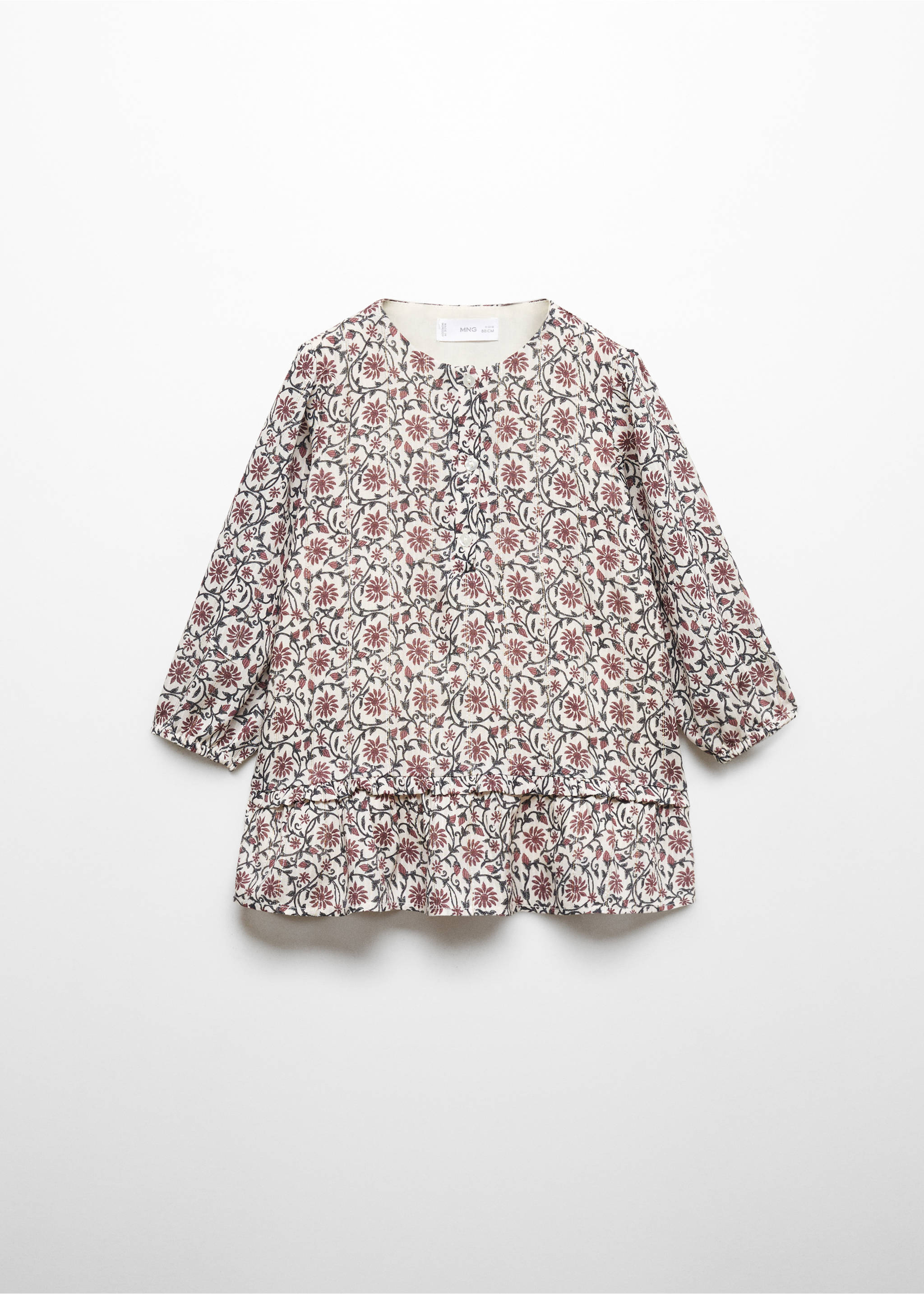 Floral dress - Article without model, Burgundy. Ref: 57017128-00.