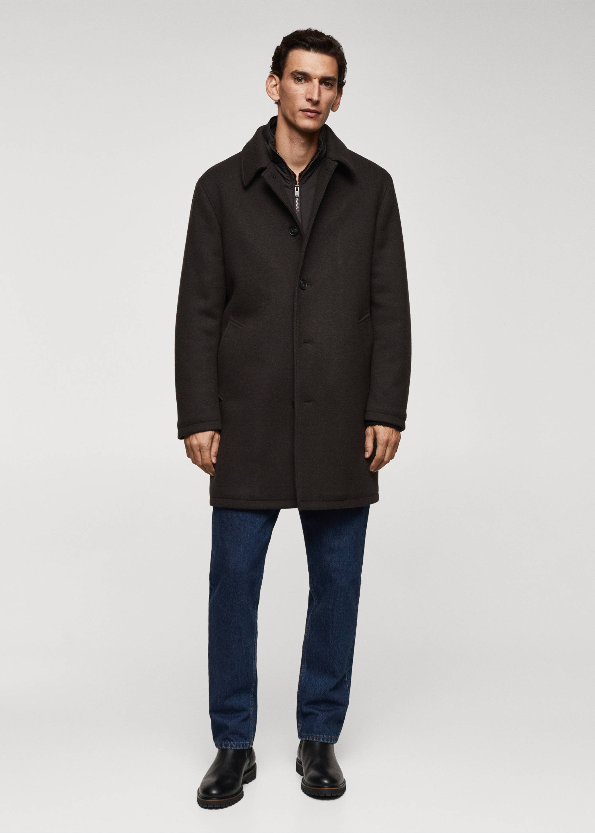 Thermoregulating wool coat - General plane, Brown. Ref: 57017709-00.