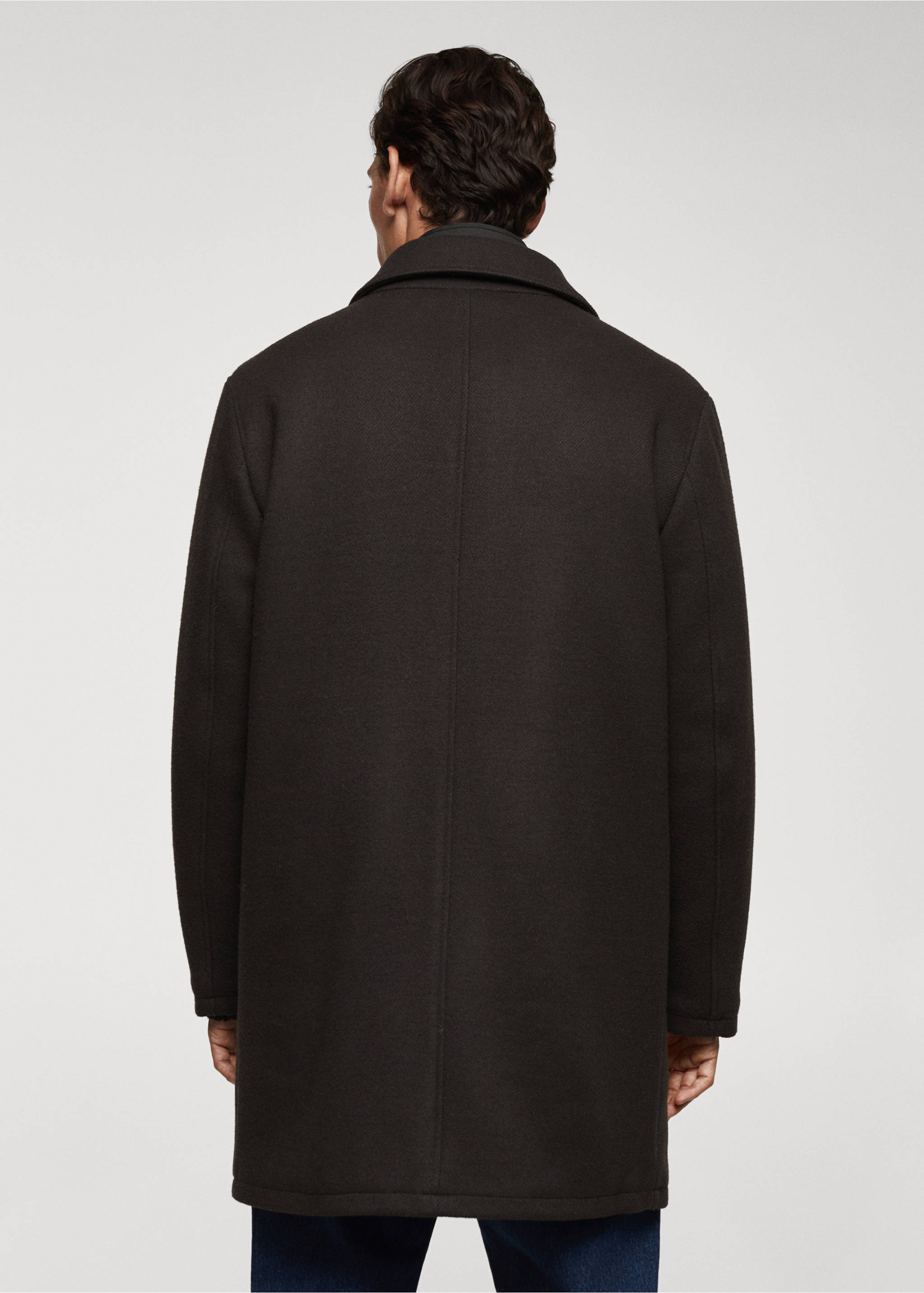 Thermoregulating wool coat - Reverse of the article, Brown. Ref: 57017709-00.