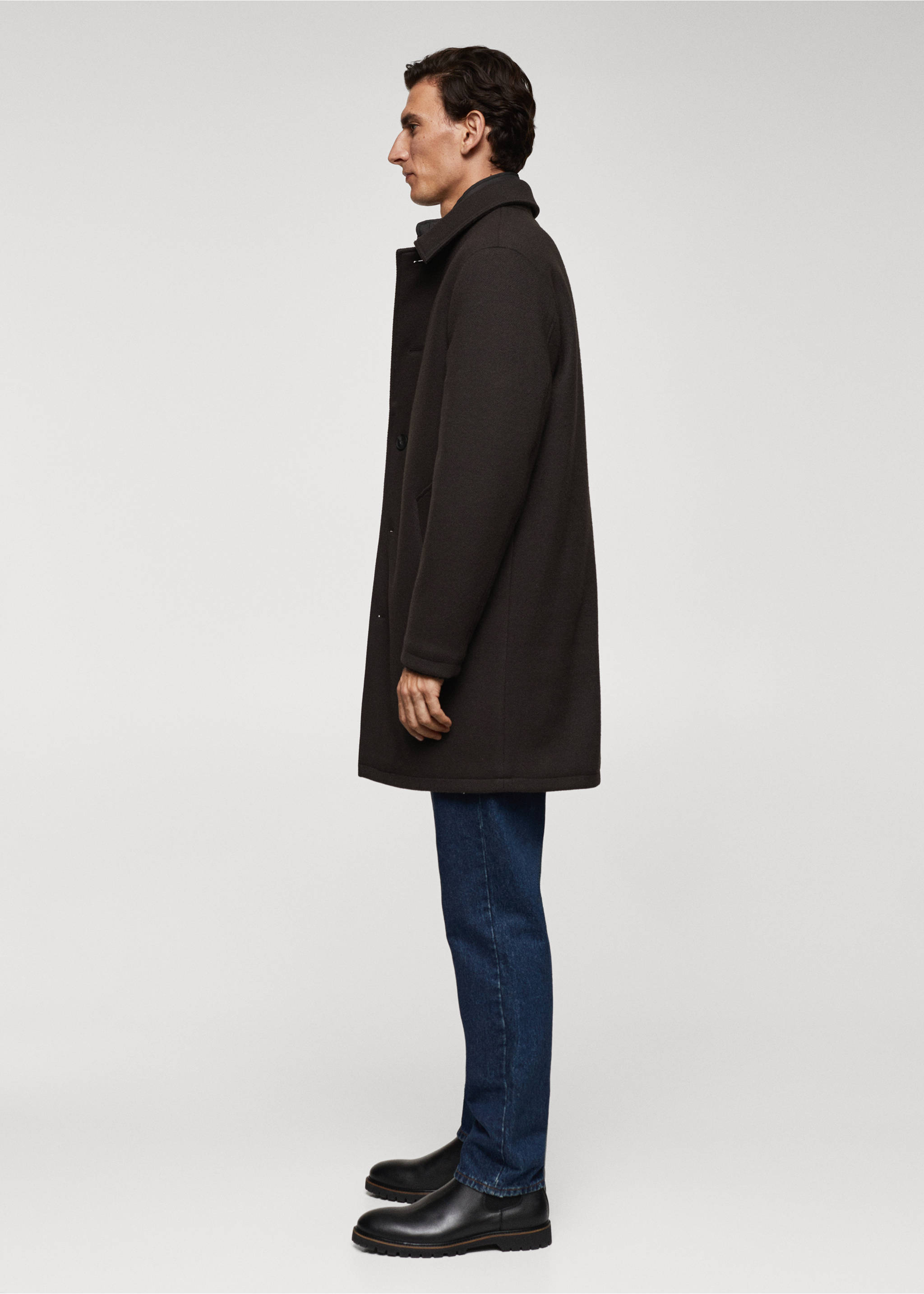 Thermoregulating wool coat - Details of the article 2, Brown. Ref: 57017709-00.