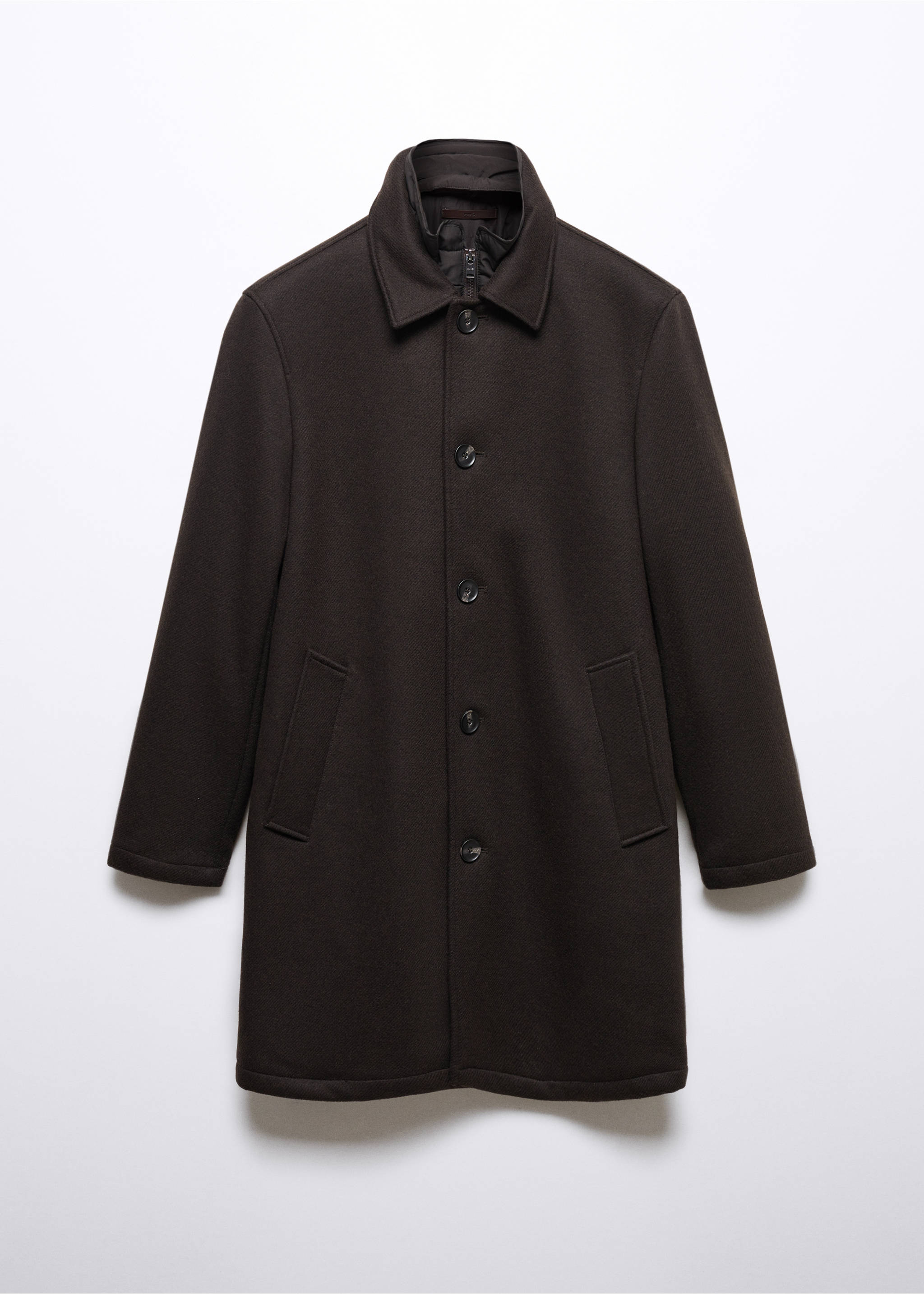 Thermoregulating wool coat - Article without model, Brown. Ref: 57017709-00.