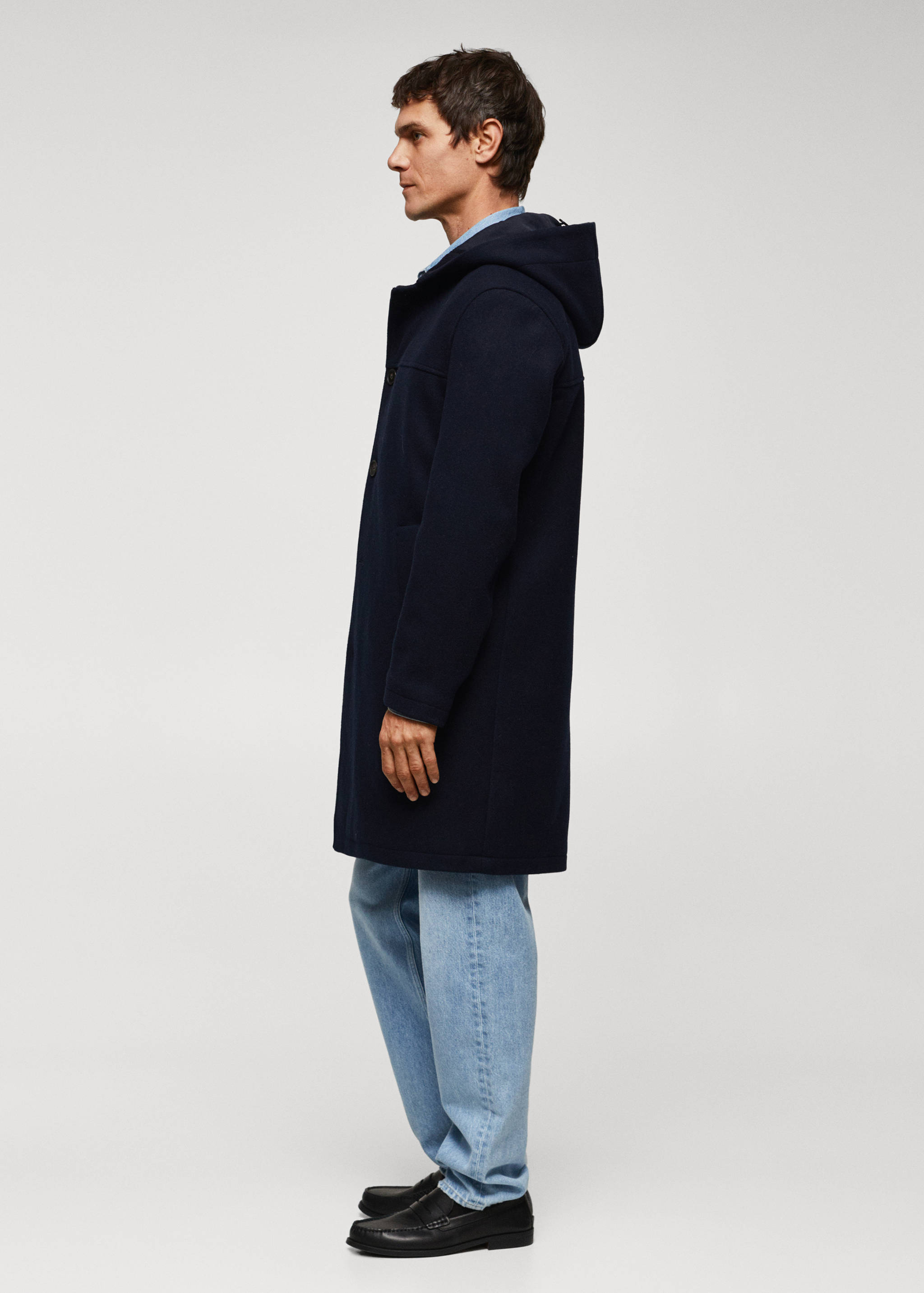Recycled wool coat with hood - Details of the article 2