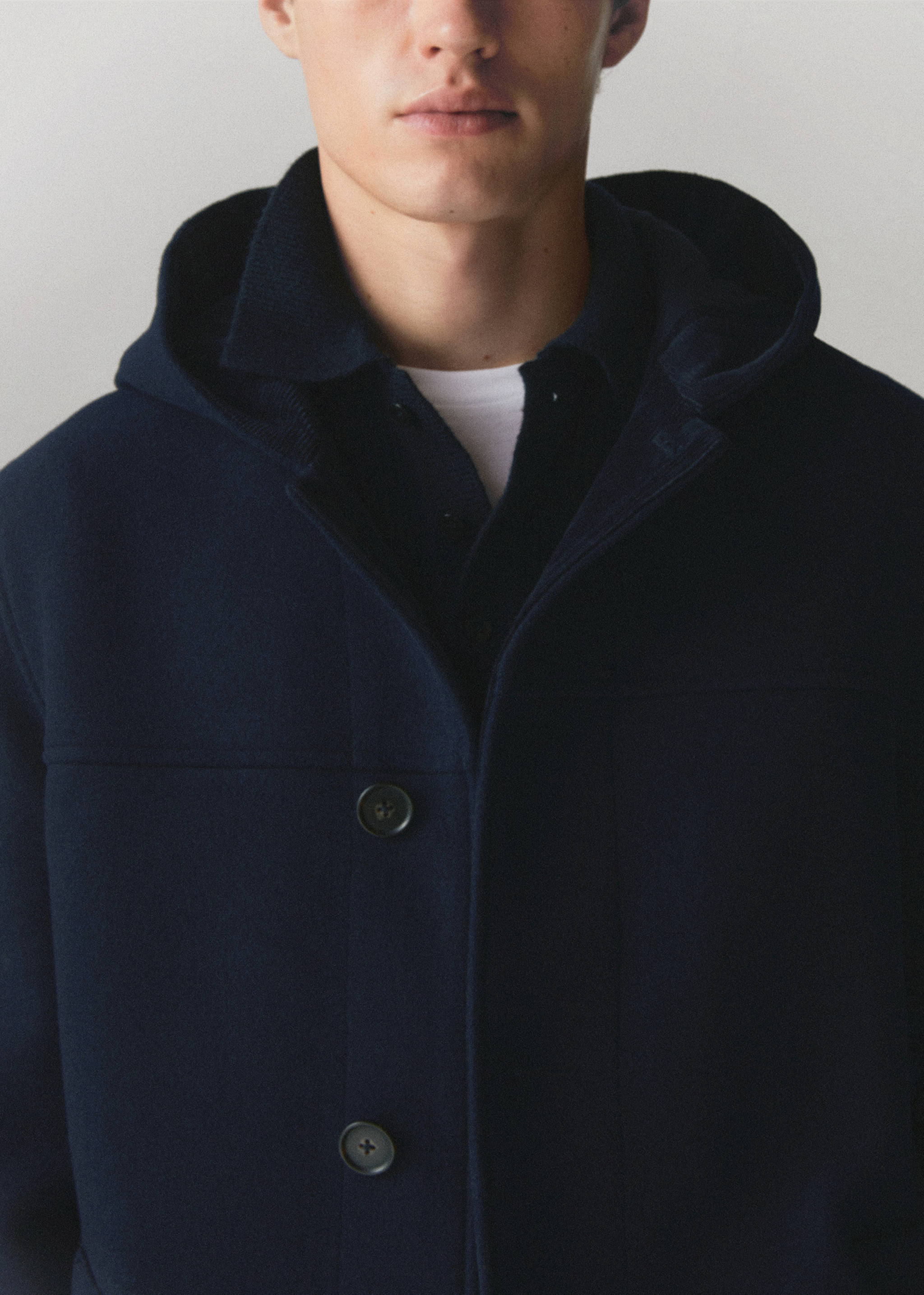 Recycled wool coat with hood - Details of the article 7