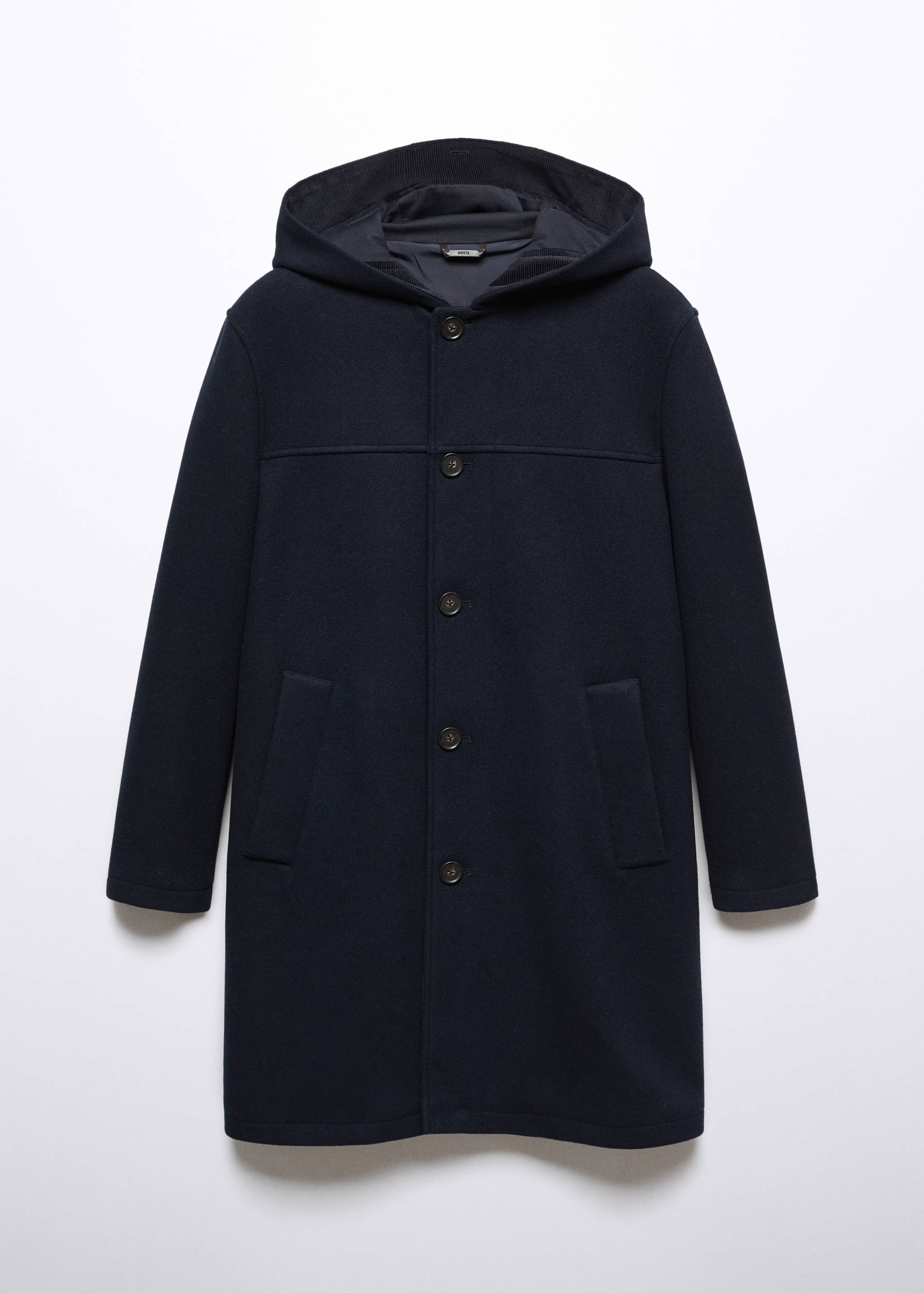 Recycled wool coat with hood - Article without model