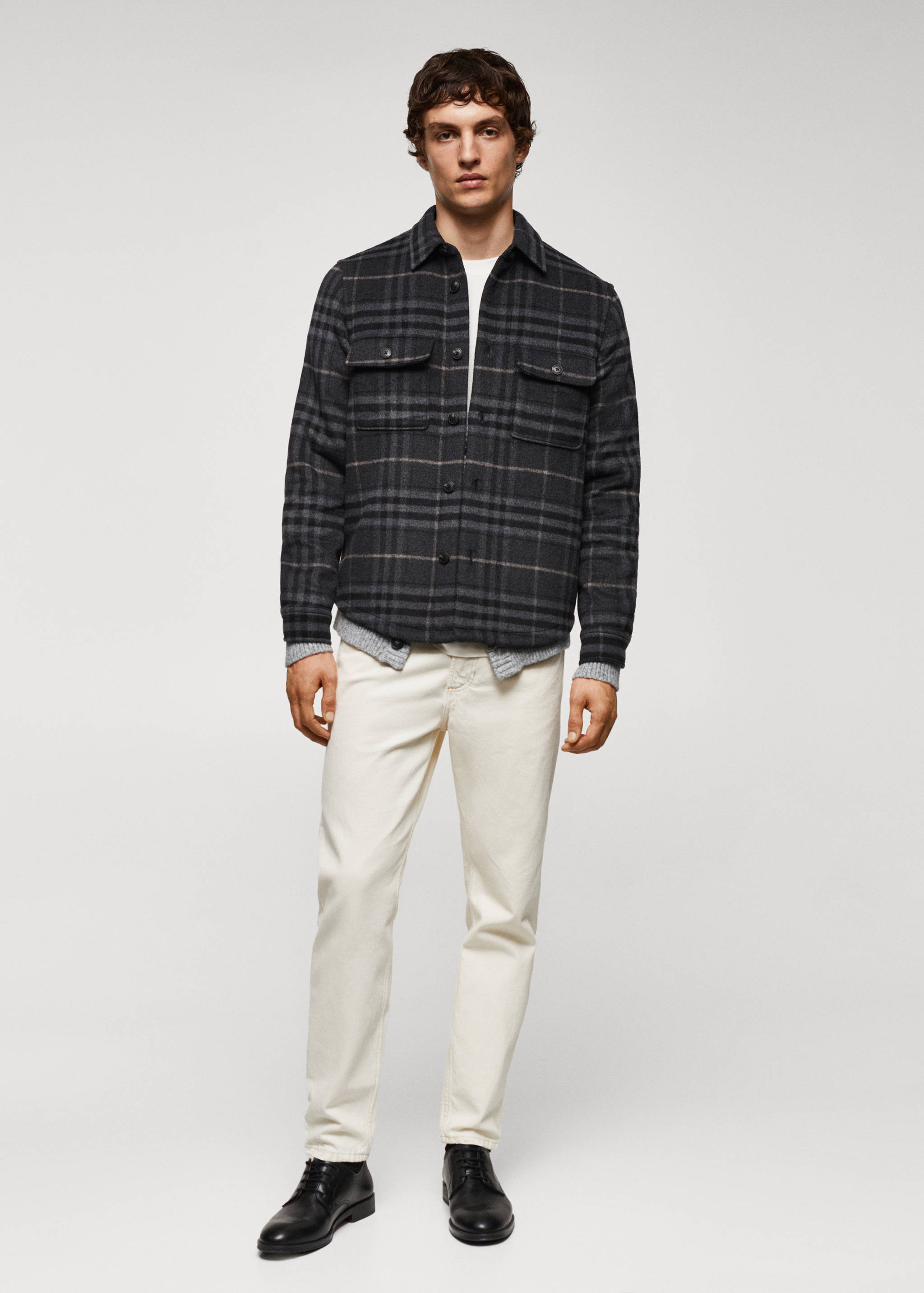 Check wool overshirt - General plane