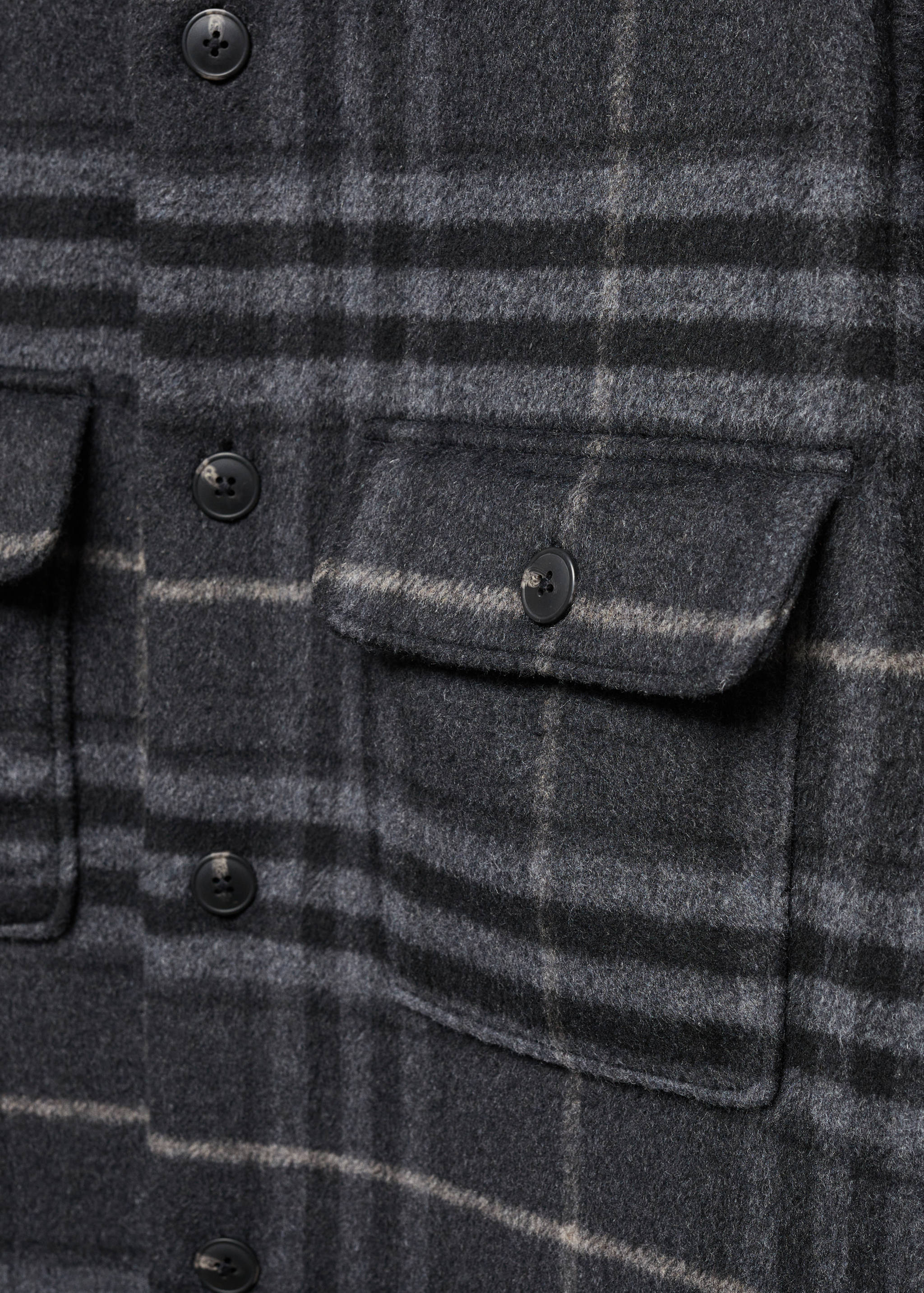 Check wool overshirt - Details of the article 8