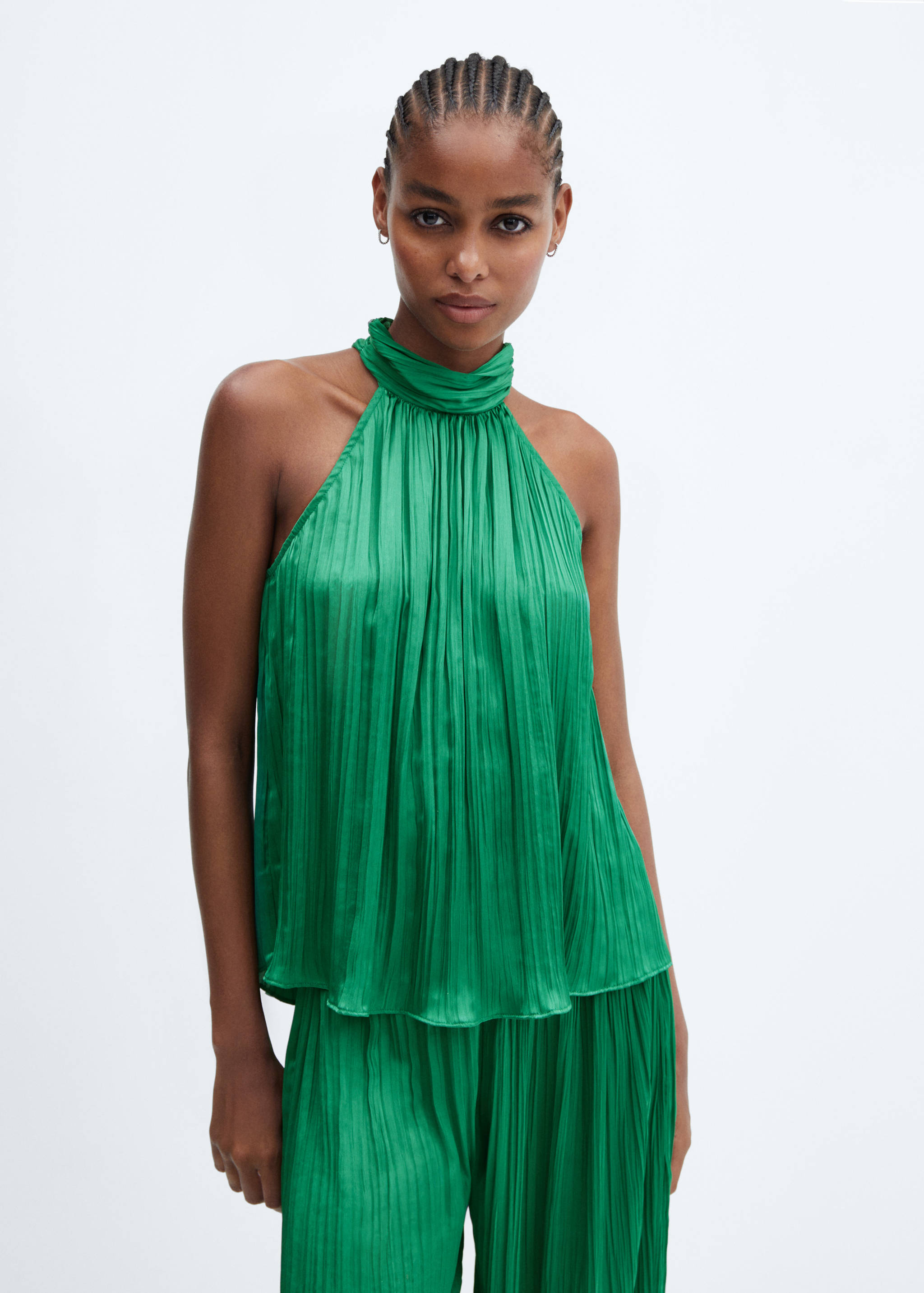 Halter-neck pleated top - Medium plane