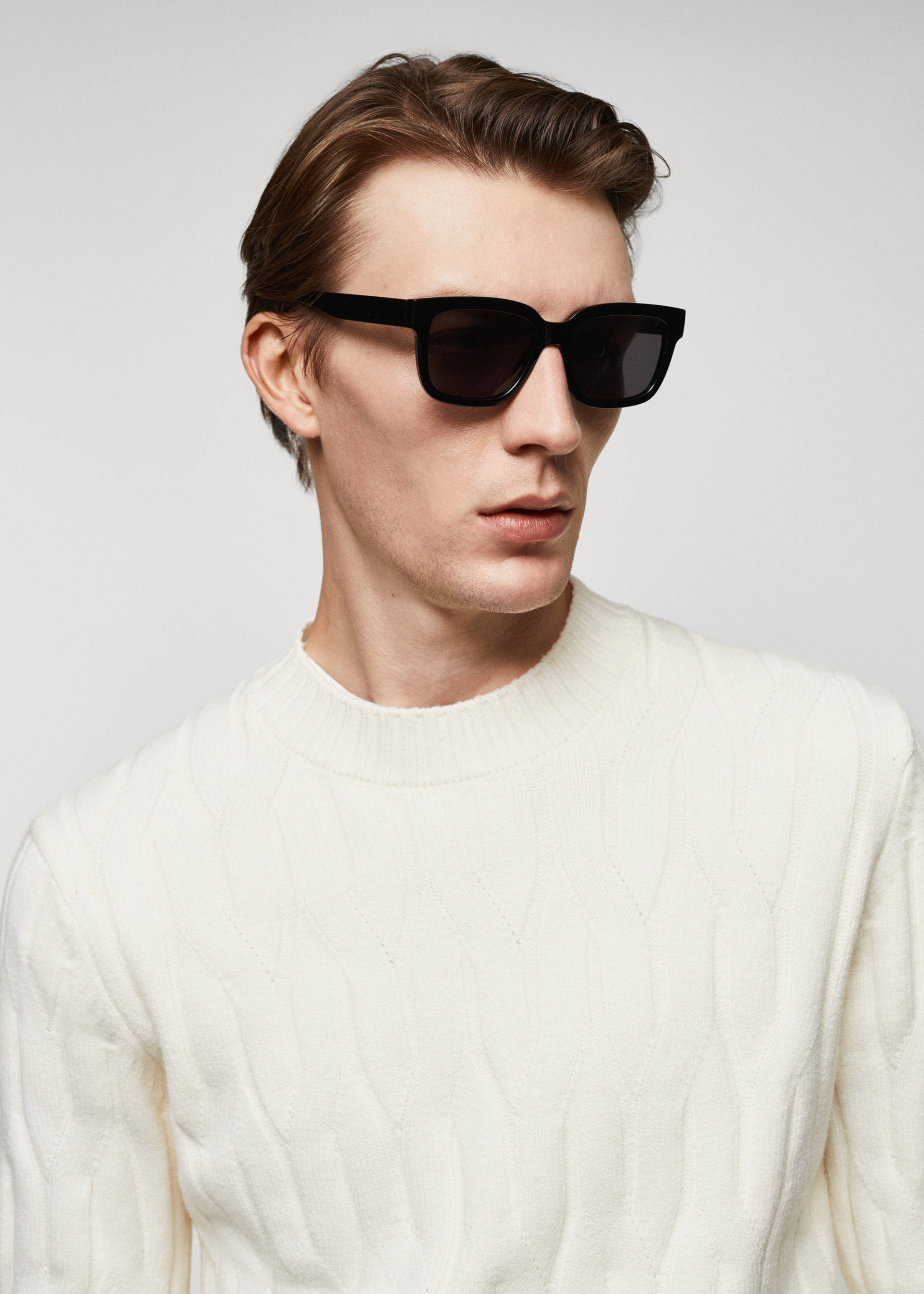 Pull-over laine mélangée torsades - Détail de l'article 1