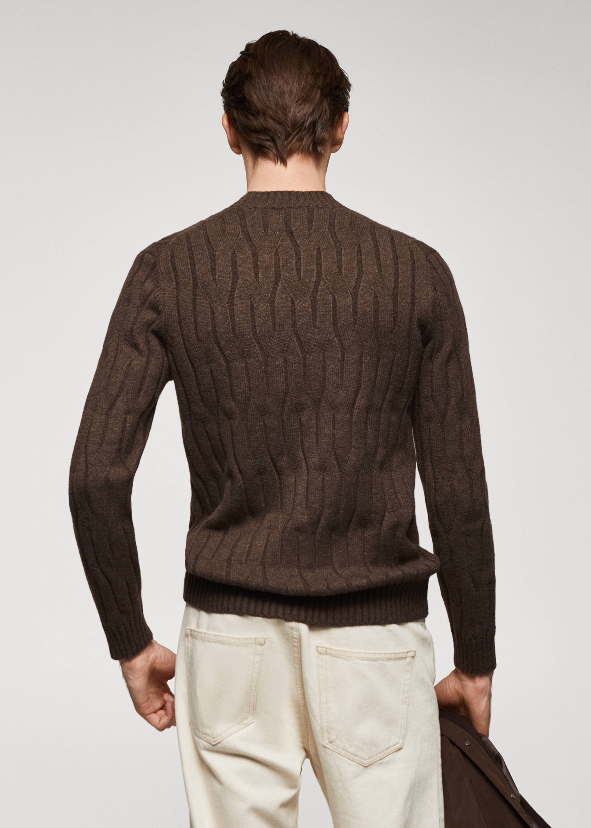 Pull-over laine mélangée torsades - Verso de l’article