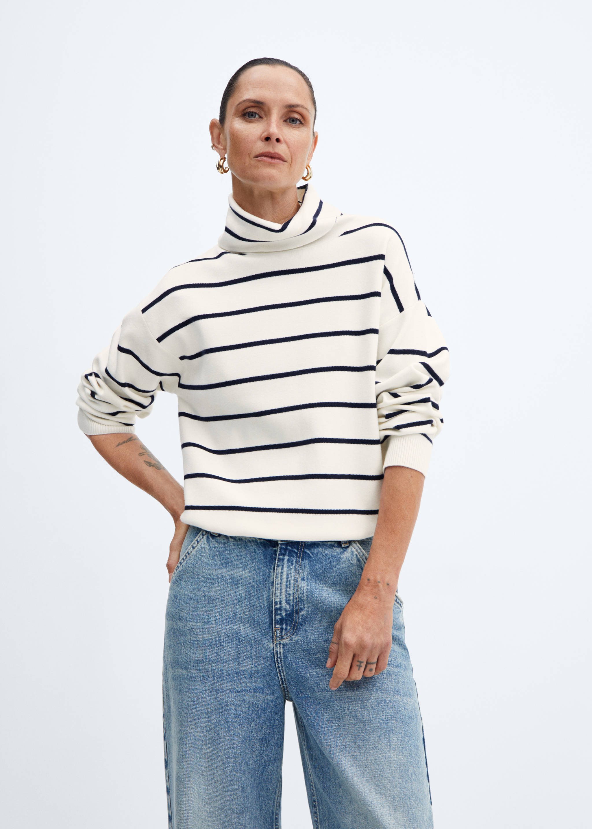 Oversized perkins neck sweater - Medium plane