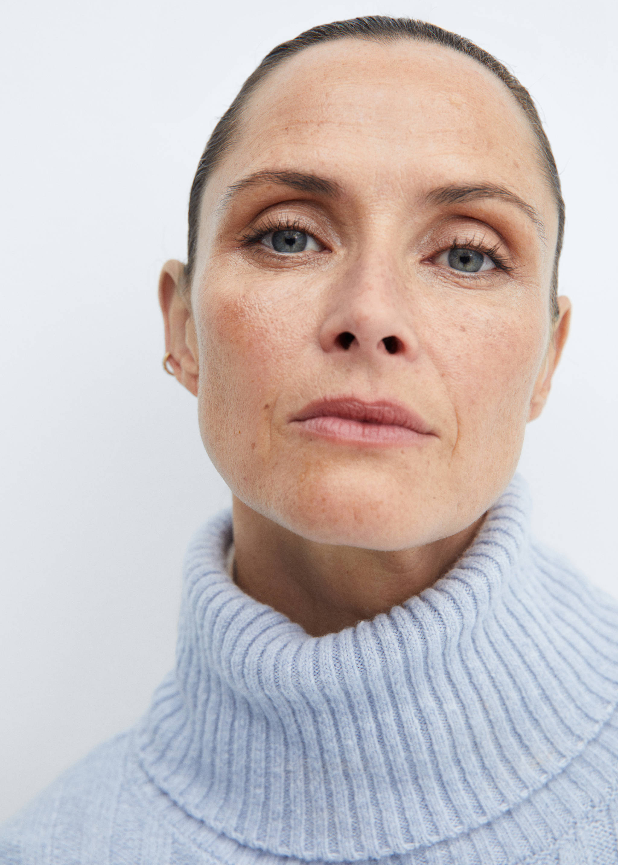 翻领粗线毛衣 - null