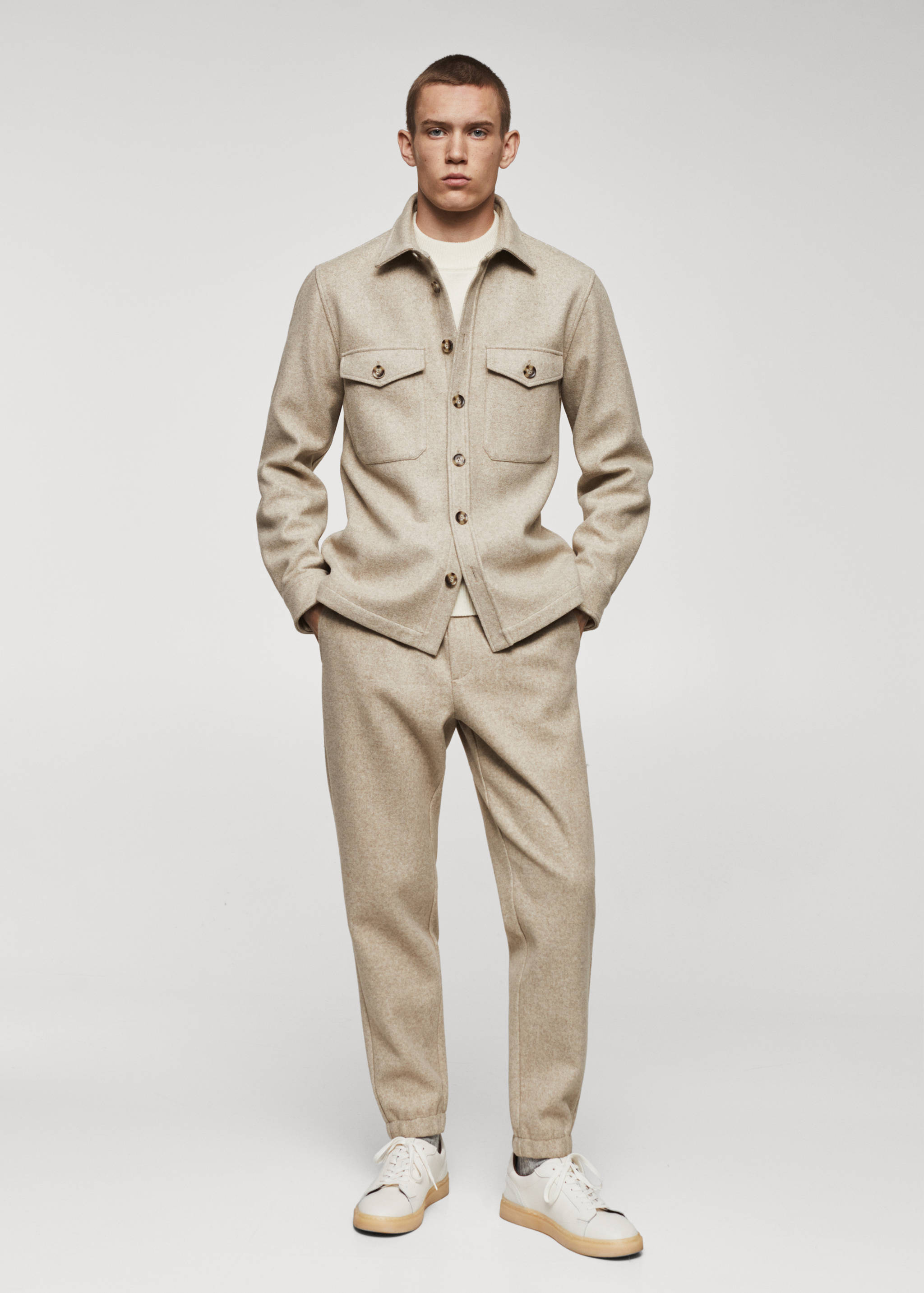 Flannel overshirt with pockets - General plane