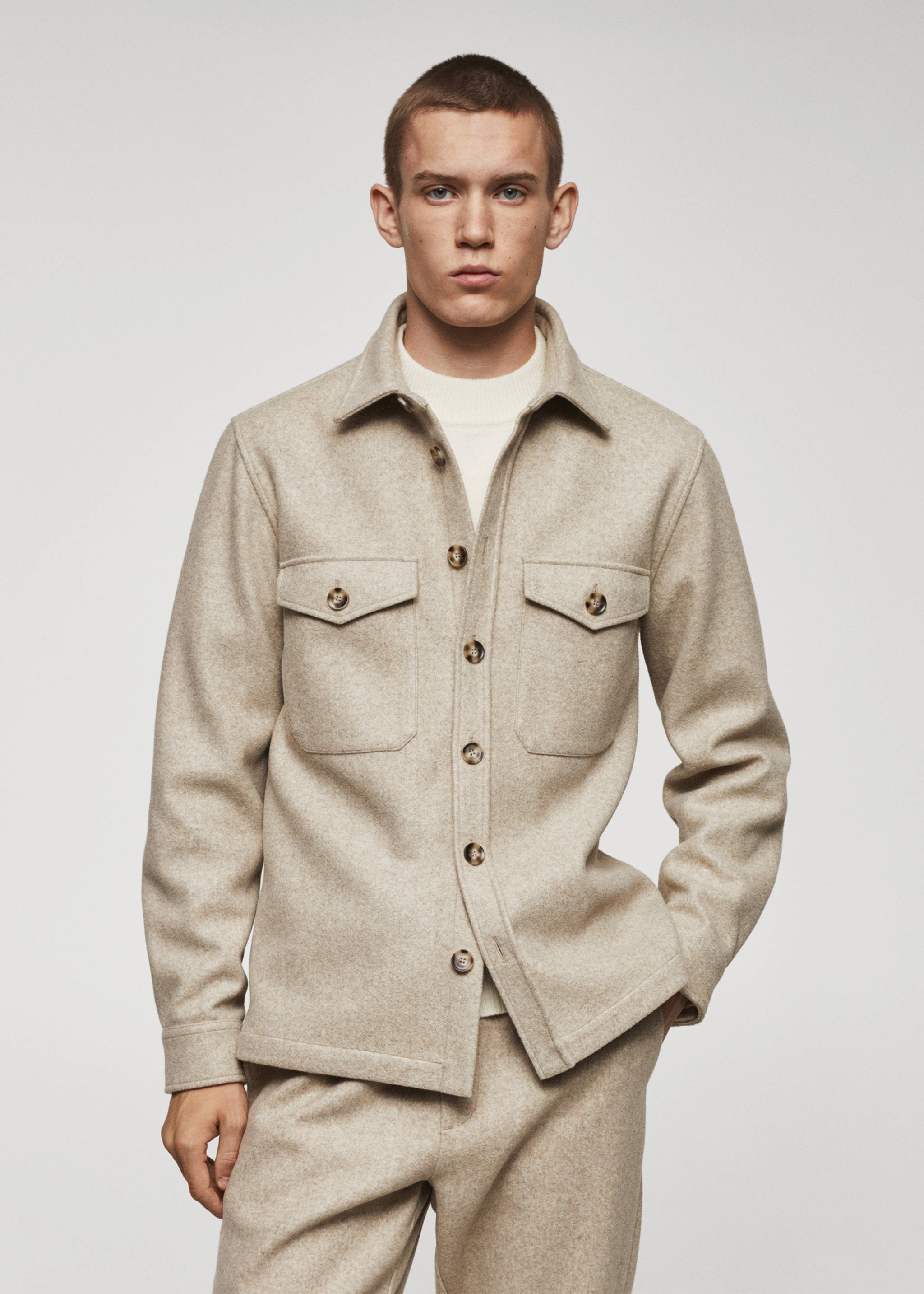 Flannel overshirt with pockets - Medium plane