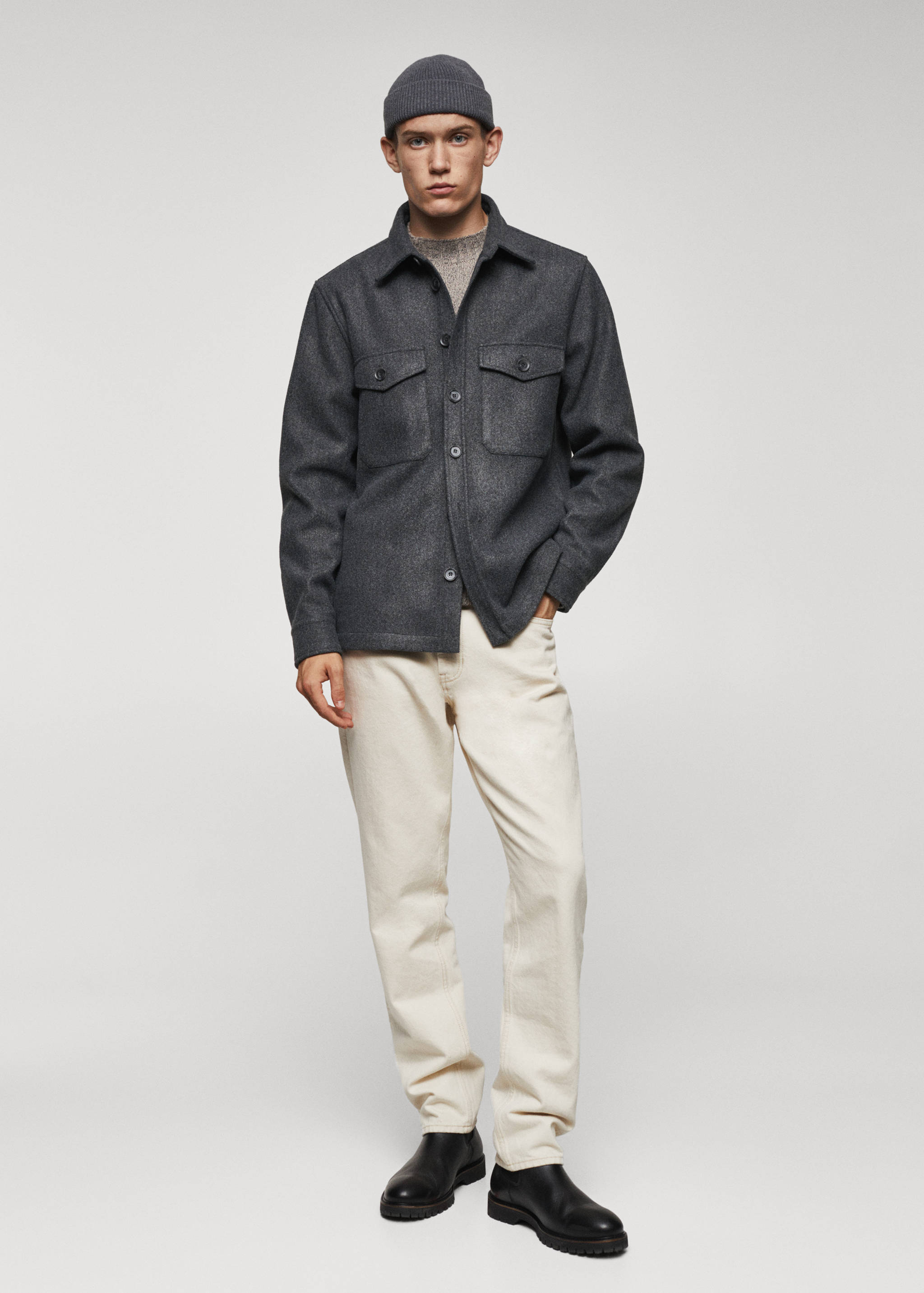 Flannel overshirt with pockets - General plane