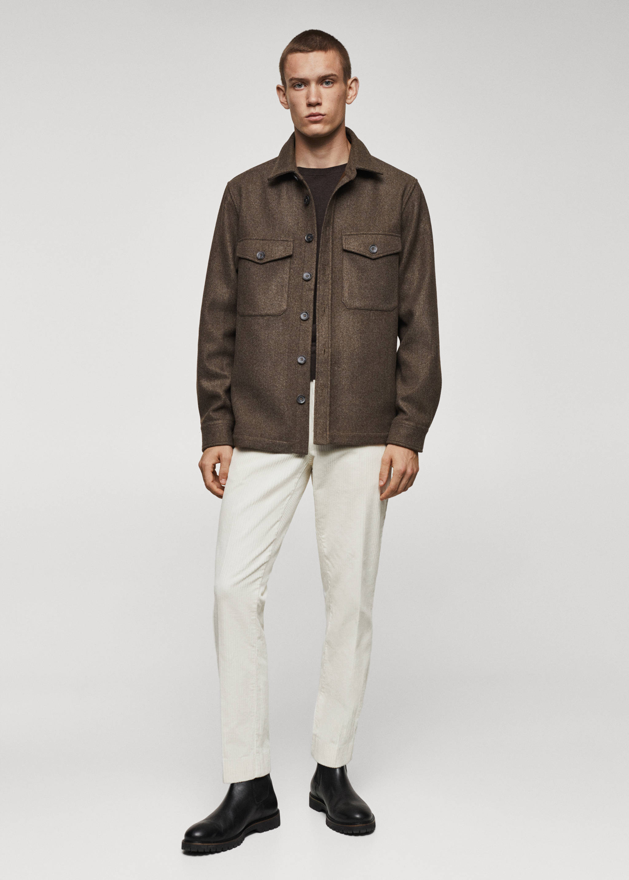 Flannel overshirt with pockets - General plane