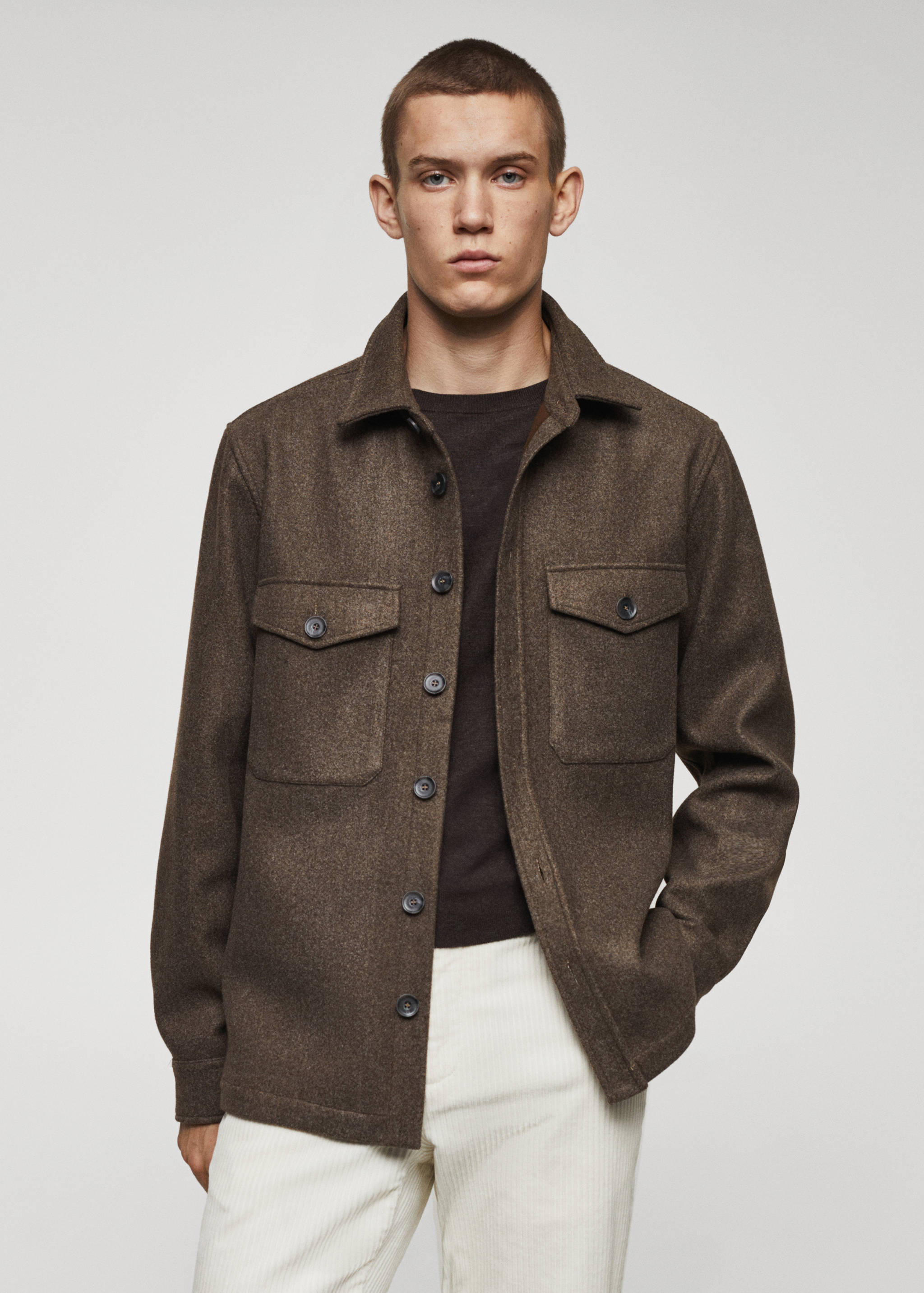 Flannel overshirt with pockets - Medium plane