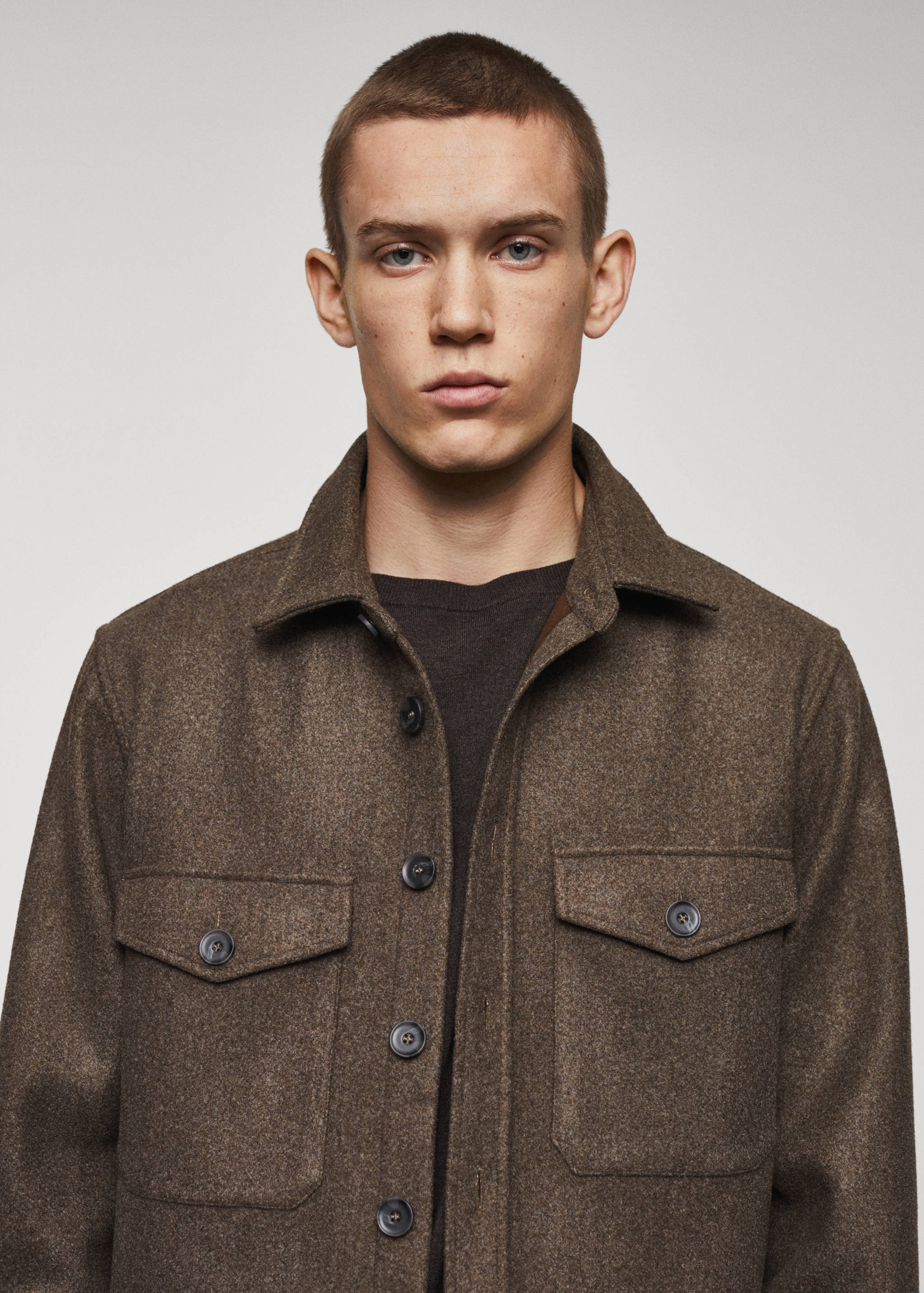 Flannel overshirt with pockets - Details of the article 1