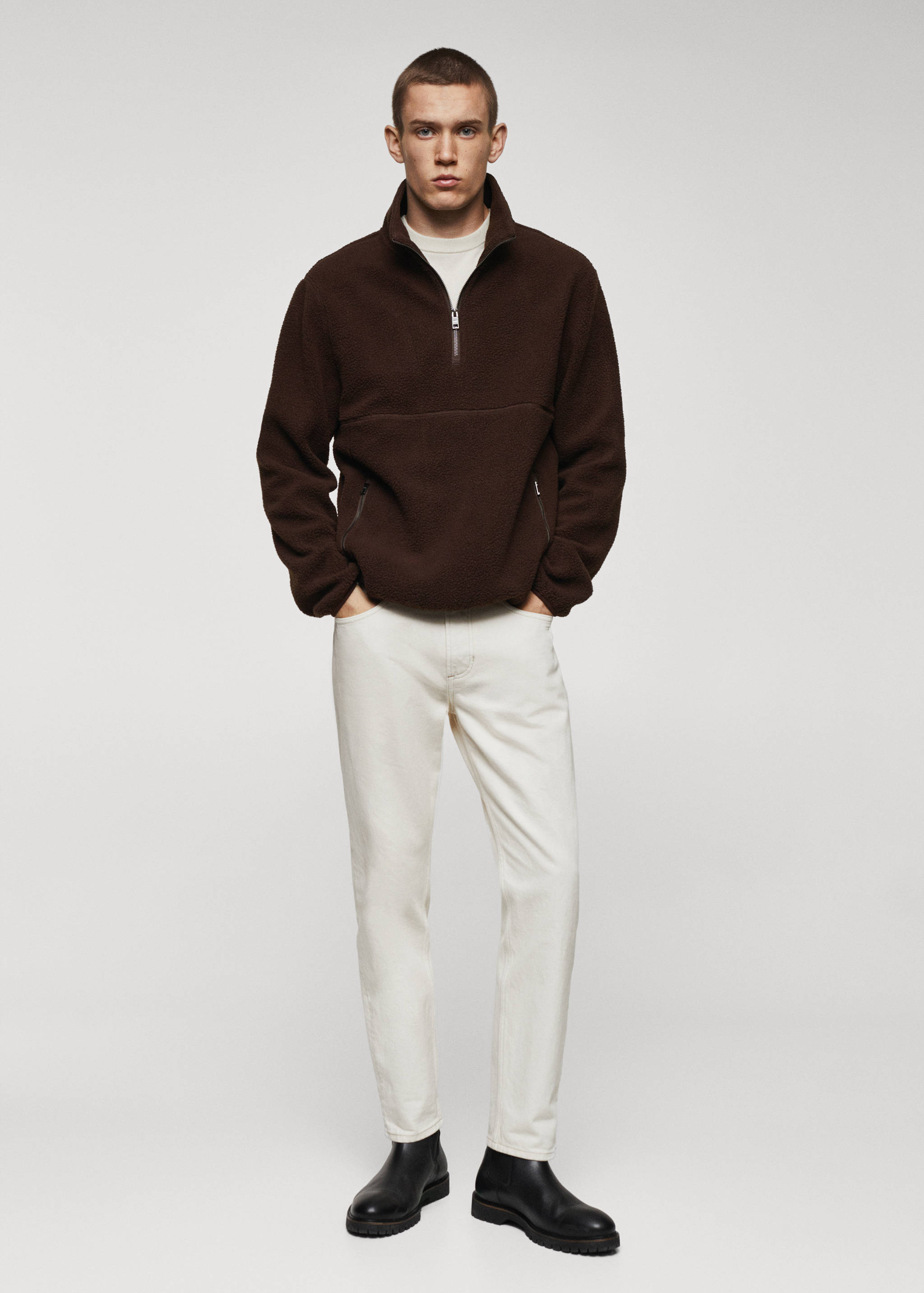 Свитшот из флиса с воротником и молнией - Общий план