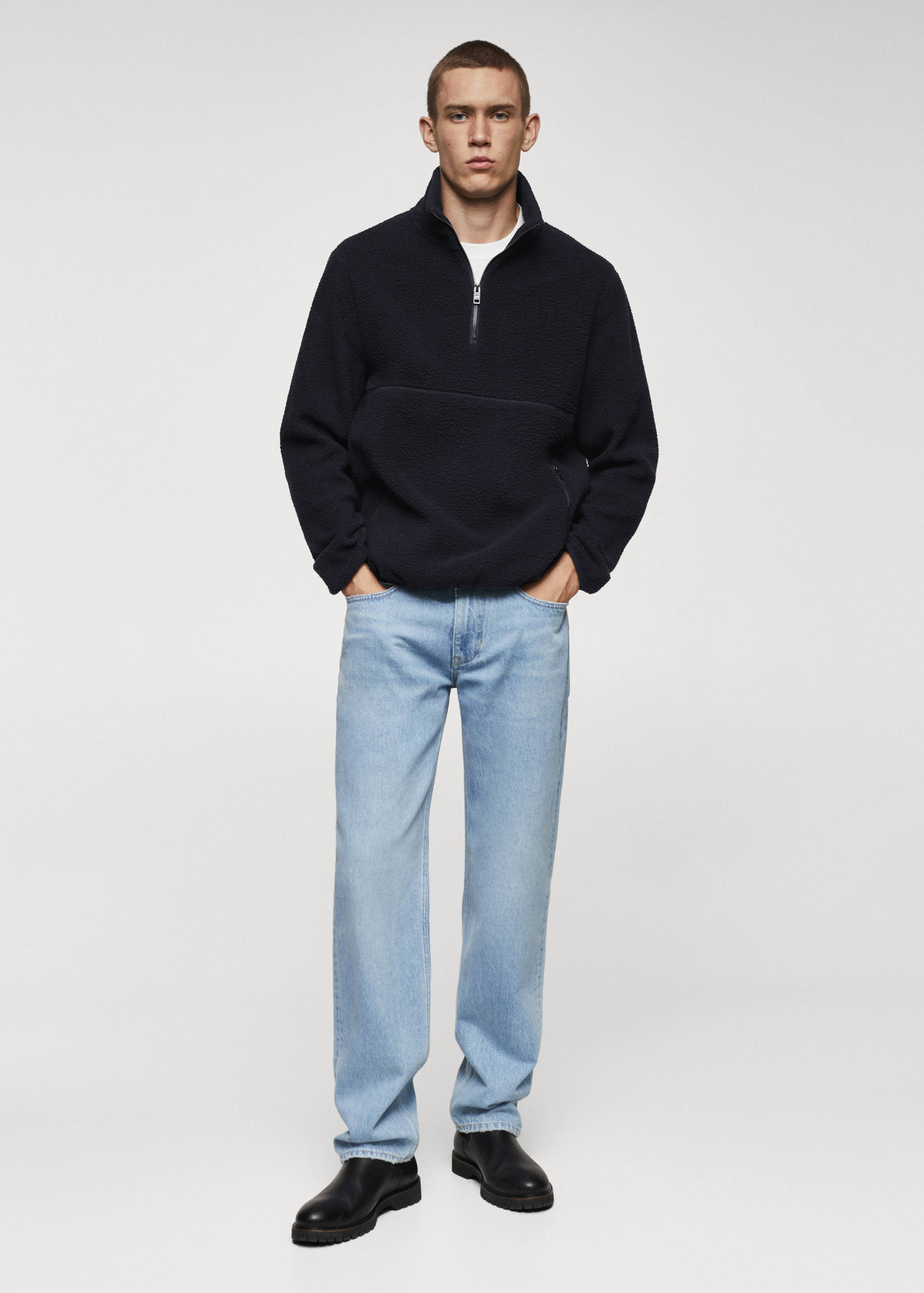 Свитшот из флиса с воротником и молнией - Общий план