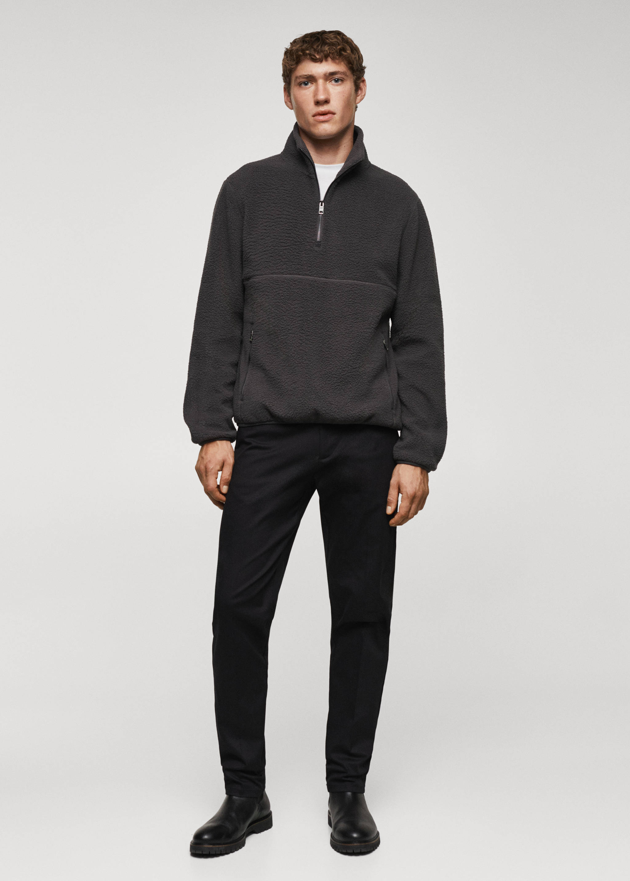 Свитшот из флиса с воротником и молнией - Общий план
