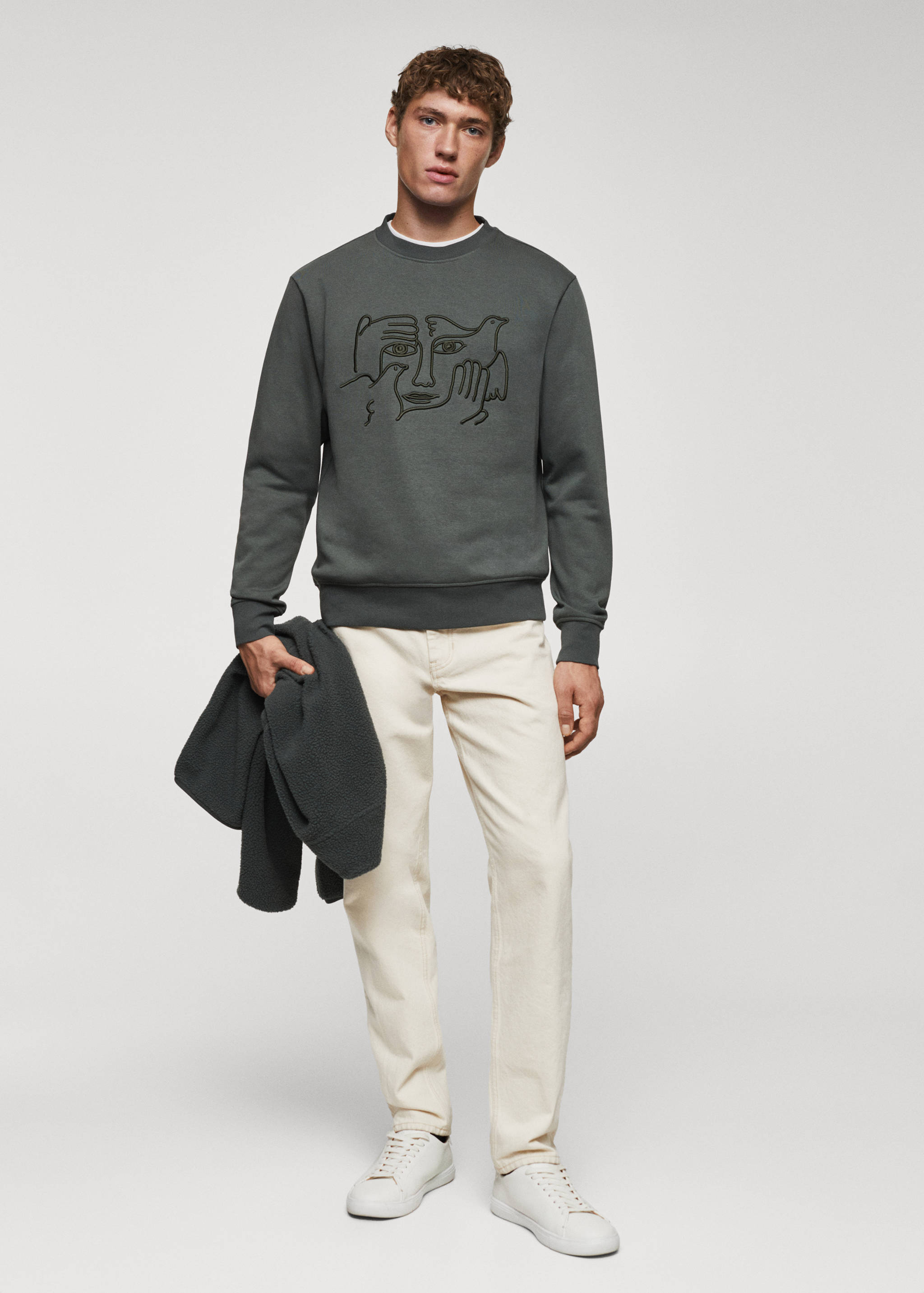 刺绣细节棉质卫衣 - null