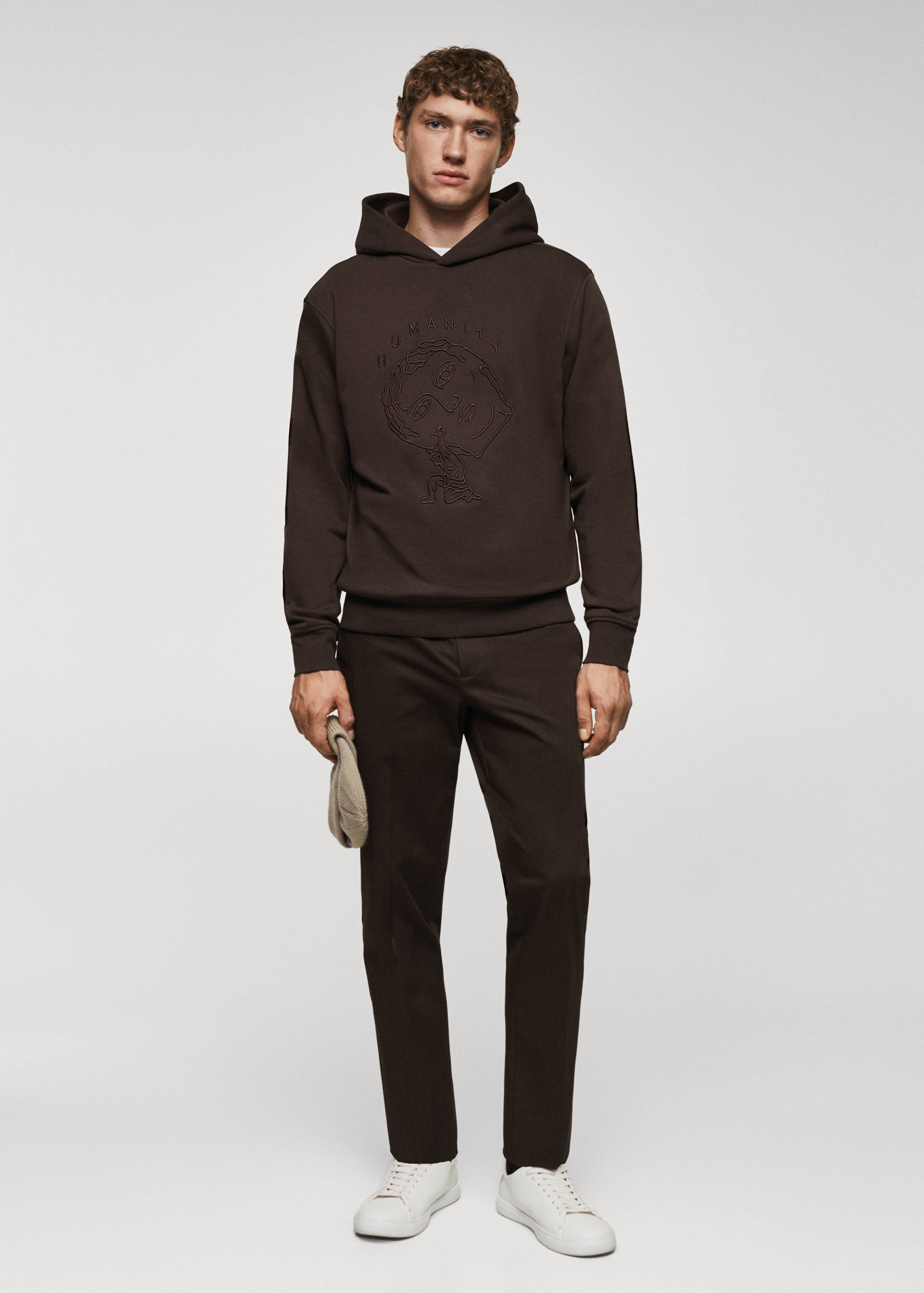 Sweat-shirt capuche broderie - Plan général