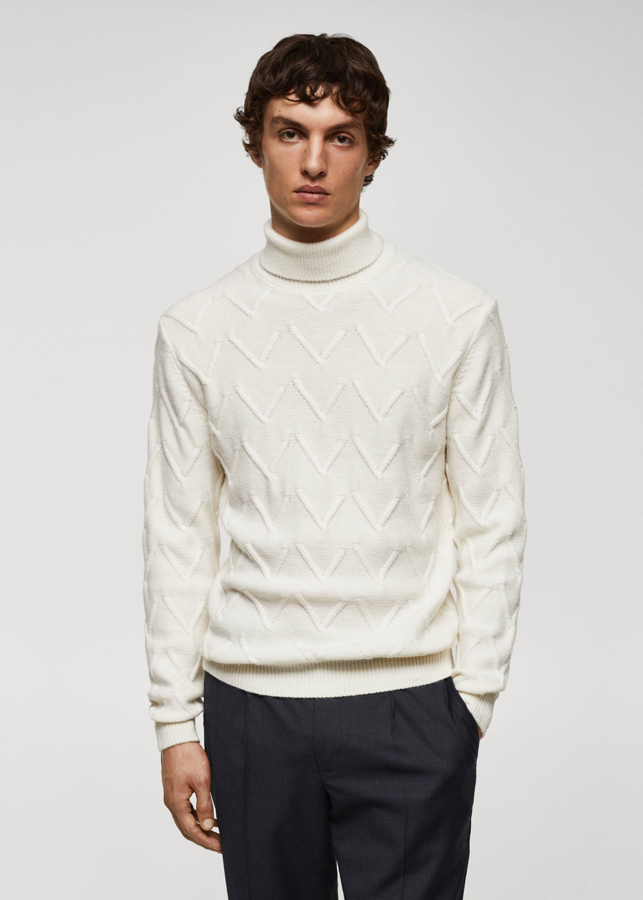Structured wool sweater - Medium plane