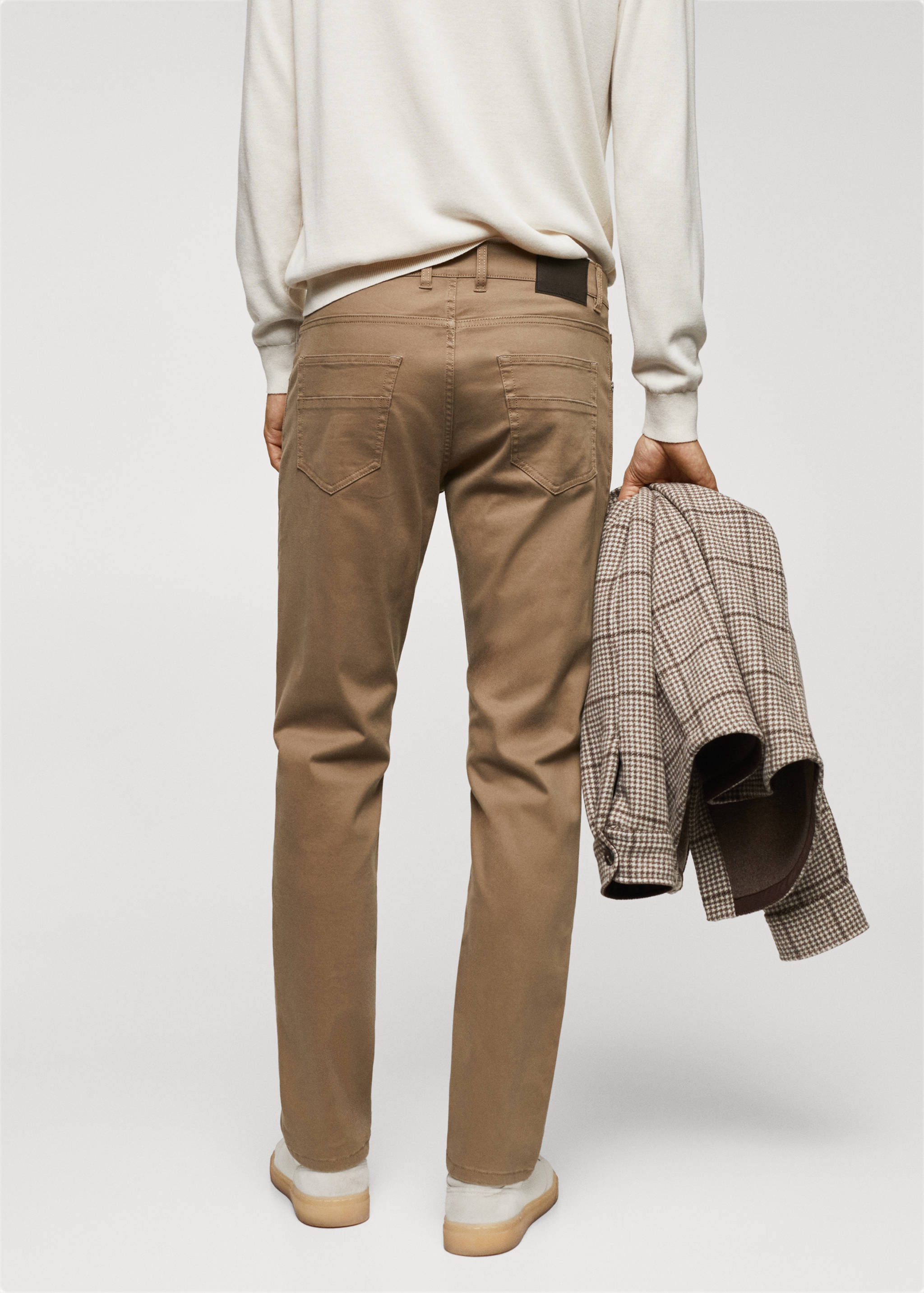 Slim-fit stretch cotton trousers - Reverse of the article
