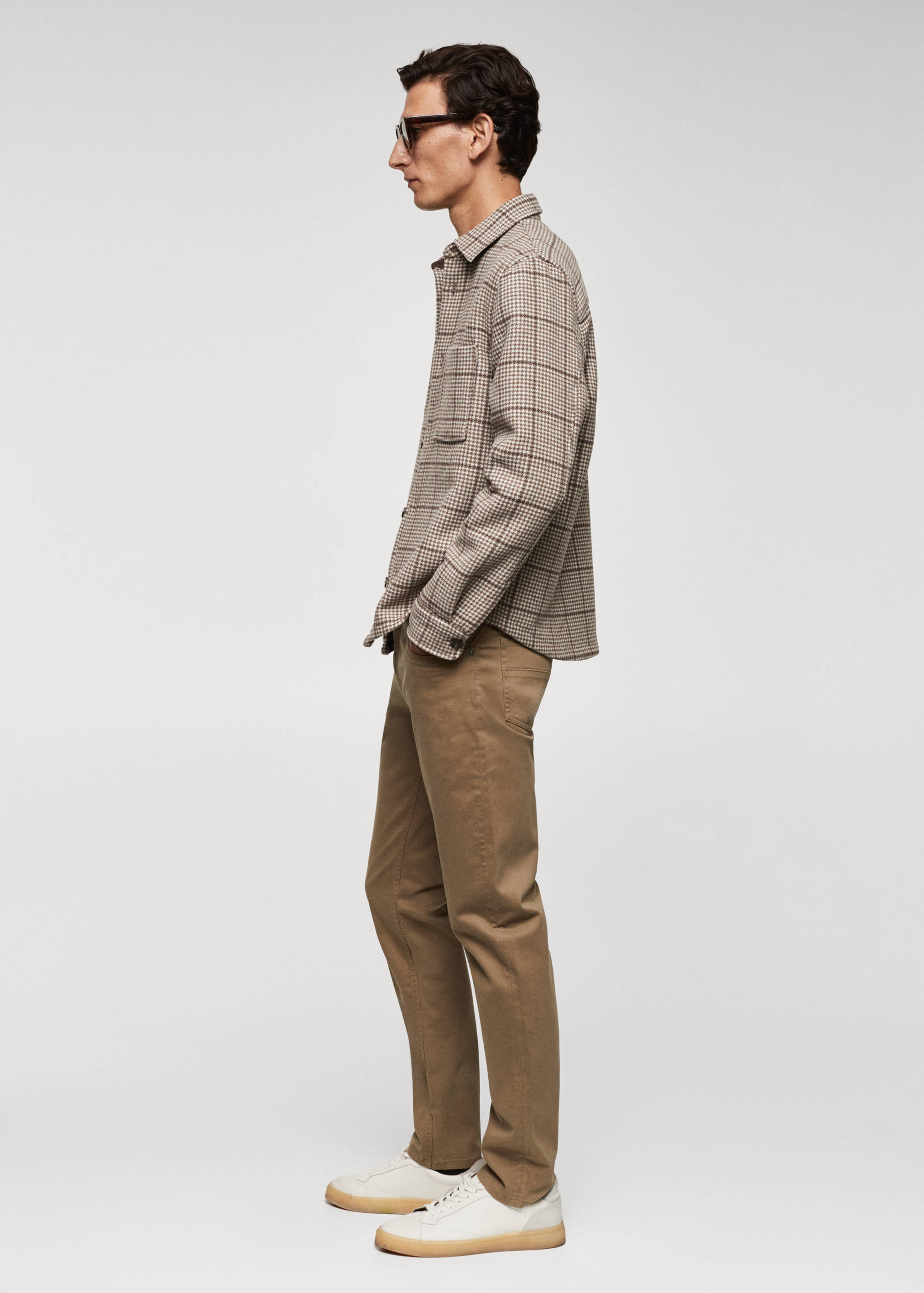Slim-fit stretch cotton trousers - Details of the article 2