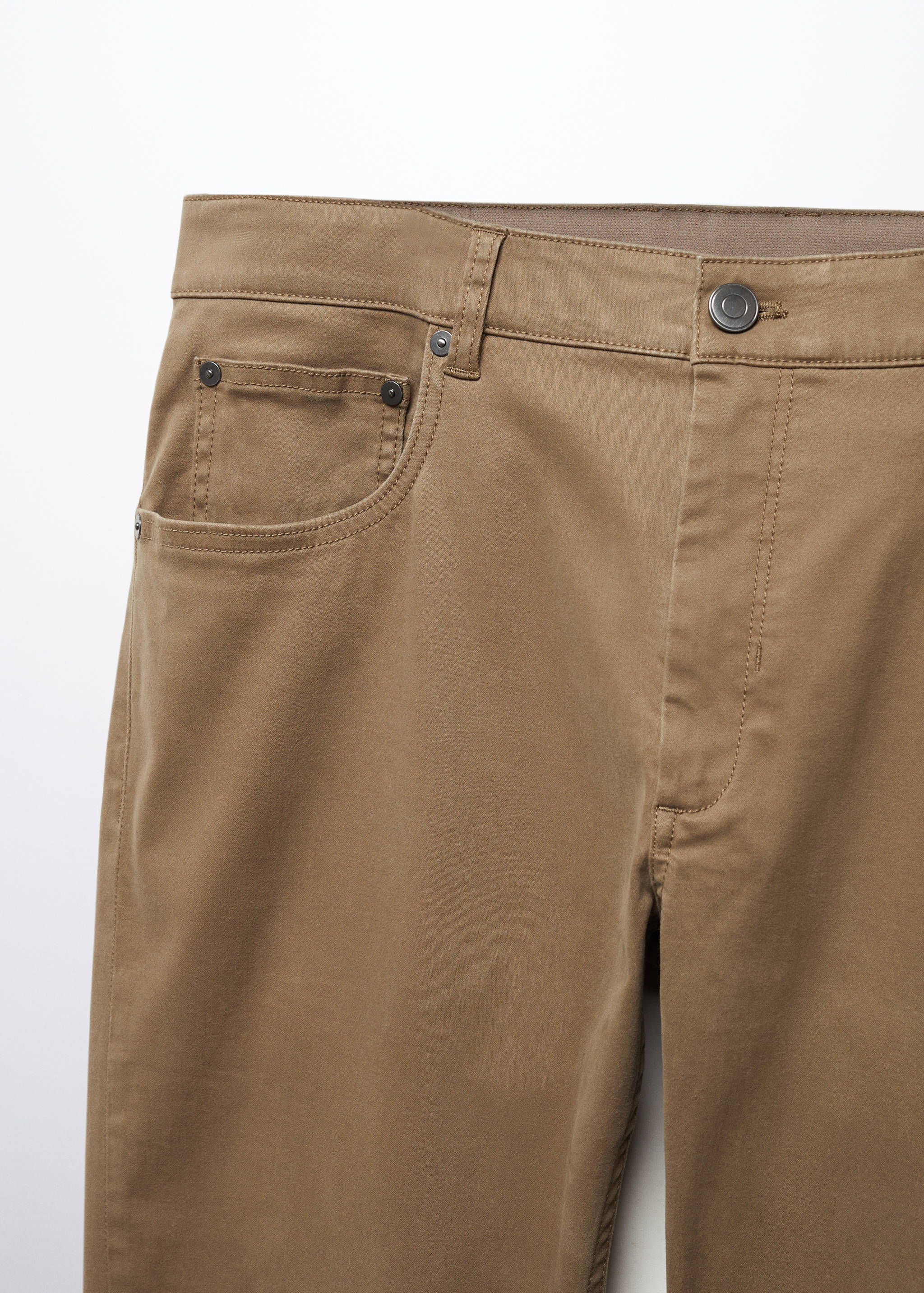Slim-fit stretch cotton trousers - Details of the article 8