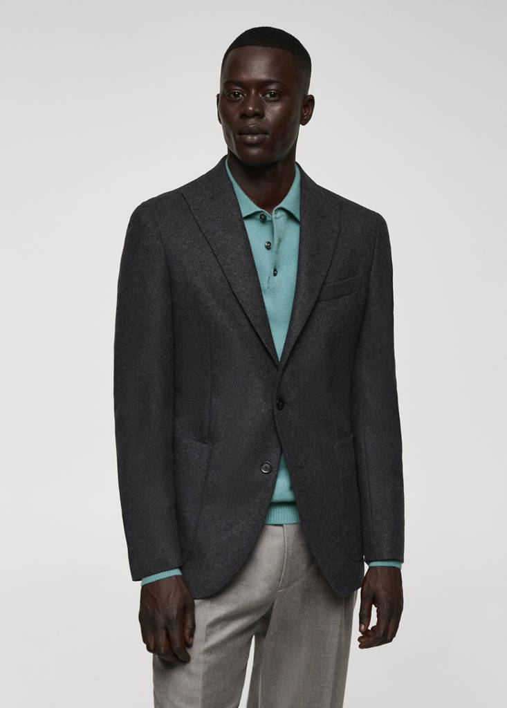 Virgin wool combined blazer — Grey