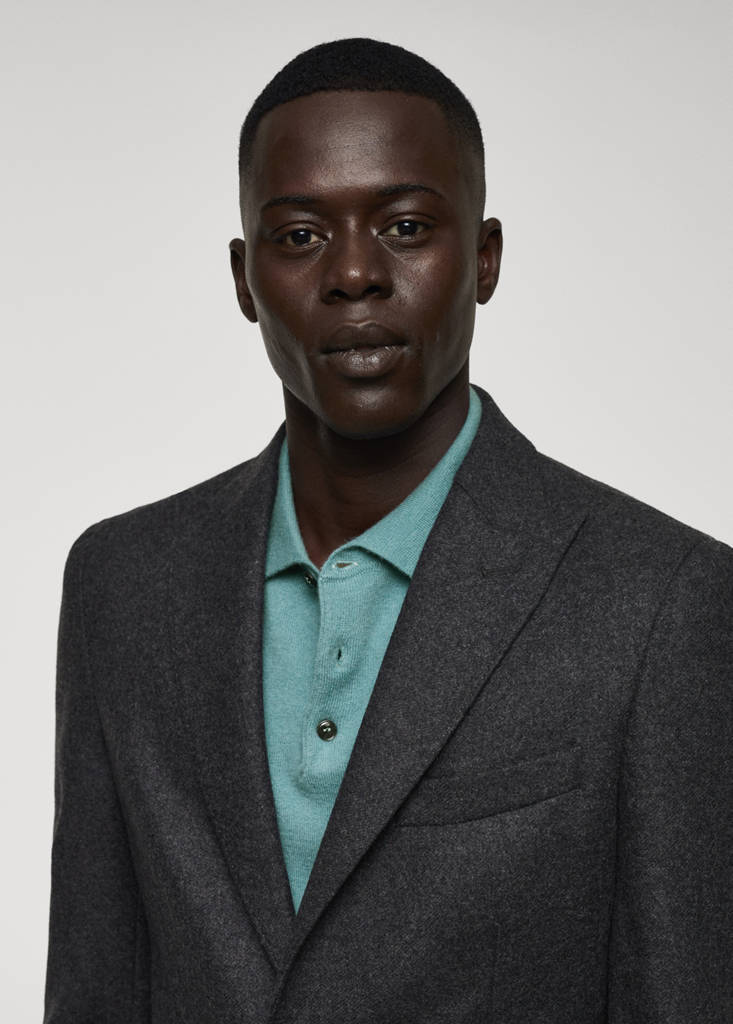 Virgin wool combined blazer — Grey