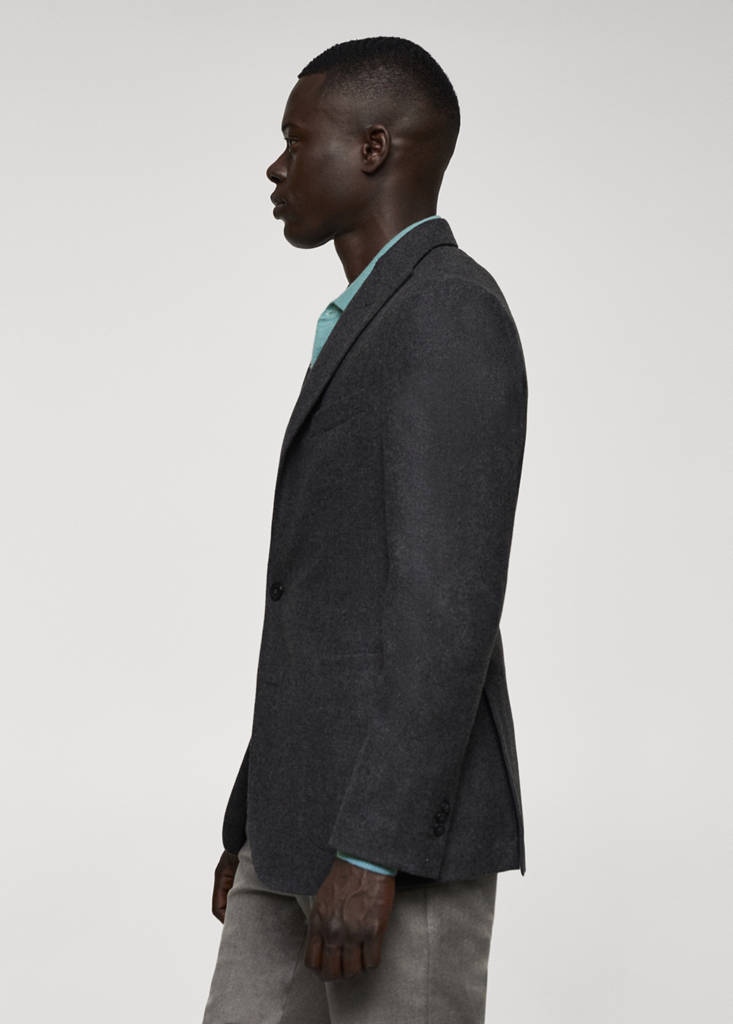 Virgin wool combined blazer — Grey