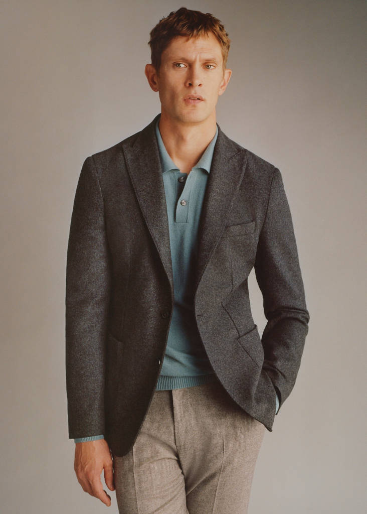 Virgin wool combined blazer — Grey