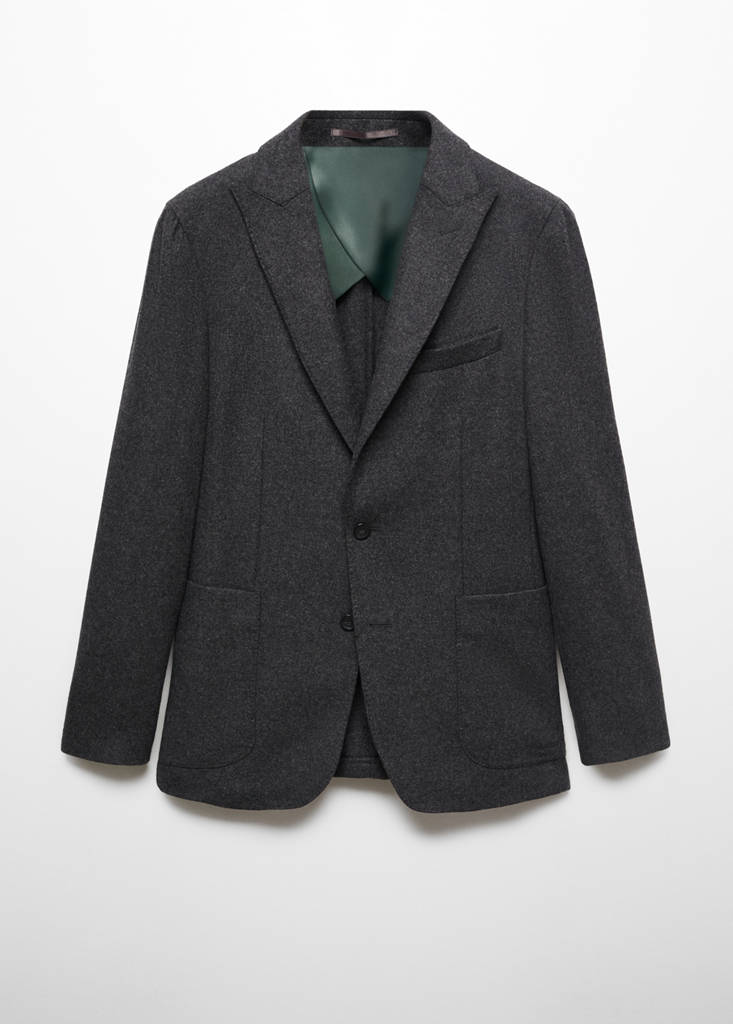 Virgin wool combined blazer — Grey