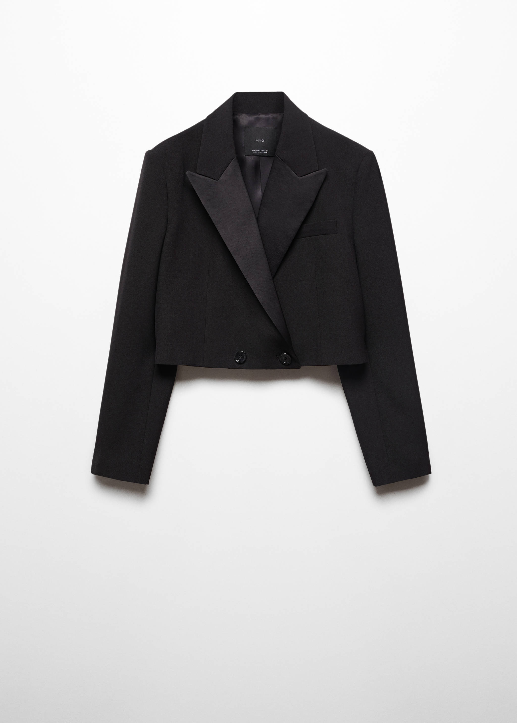 Укороченный пиджак с атласными деталями - Изделие без модели