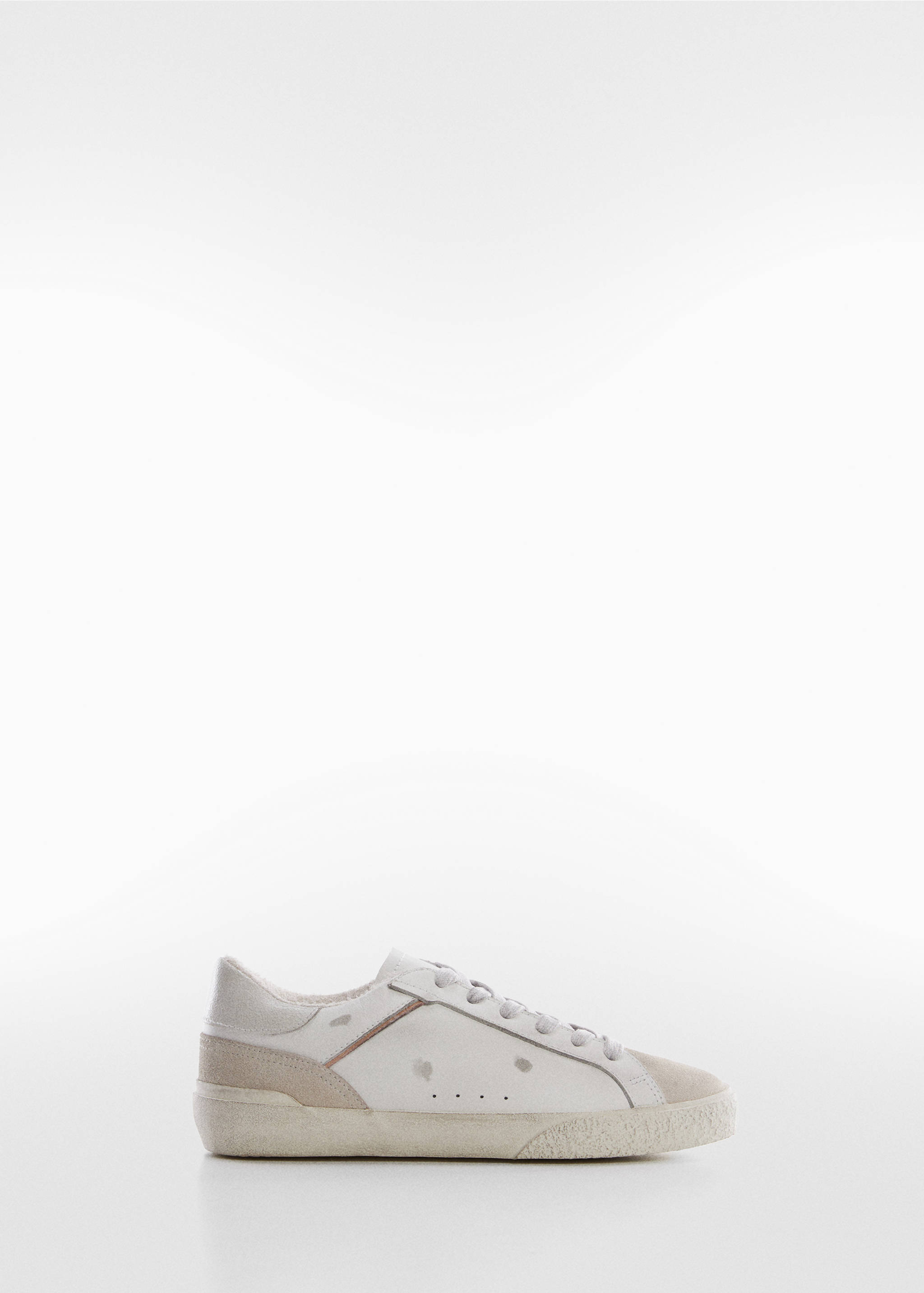 Worn-effect leather trainers - Article without model