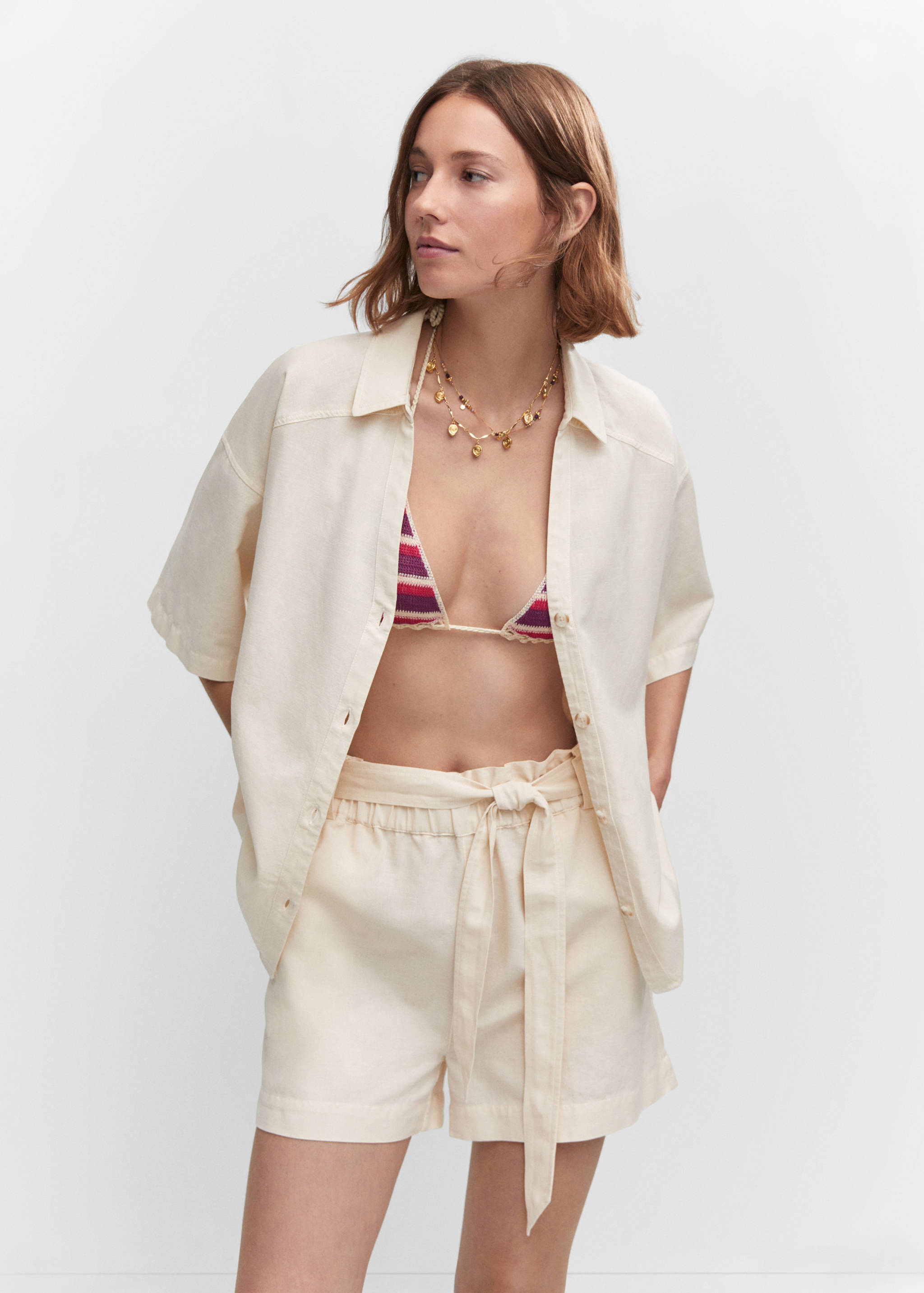 Short coton lin - Plan moyen