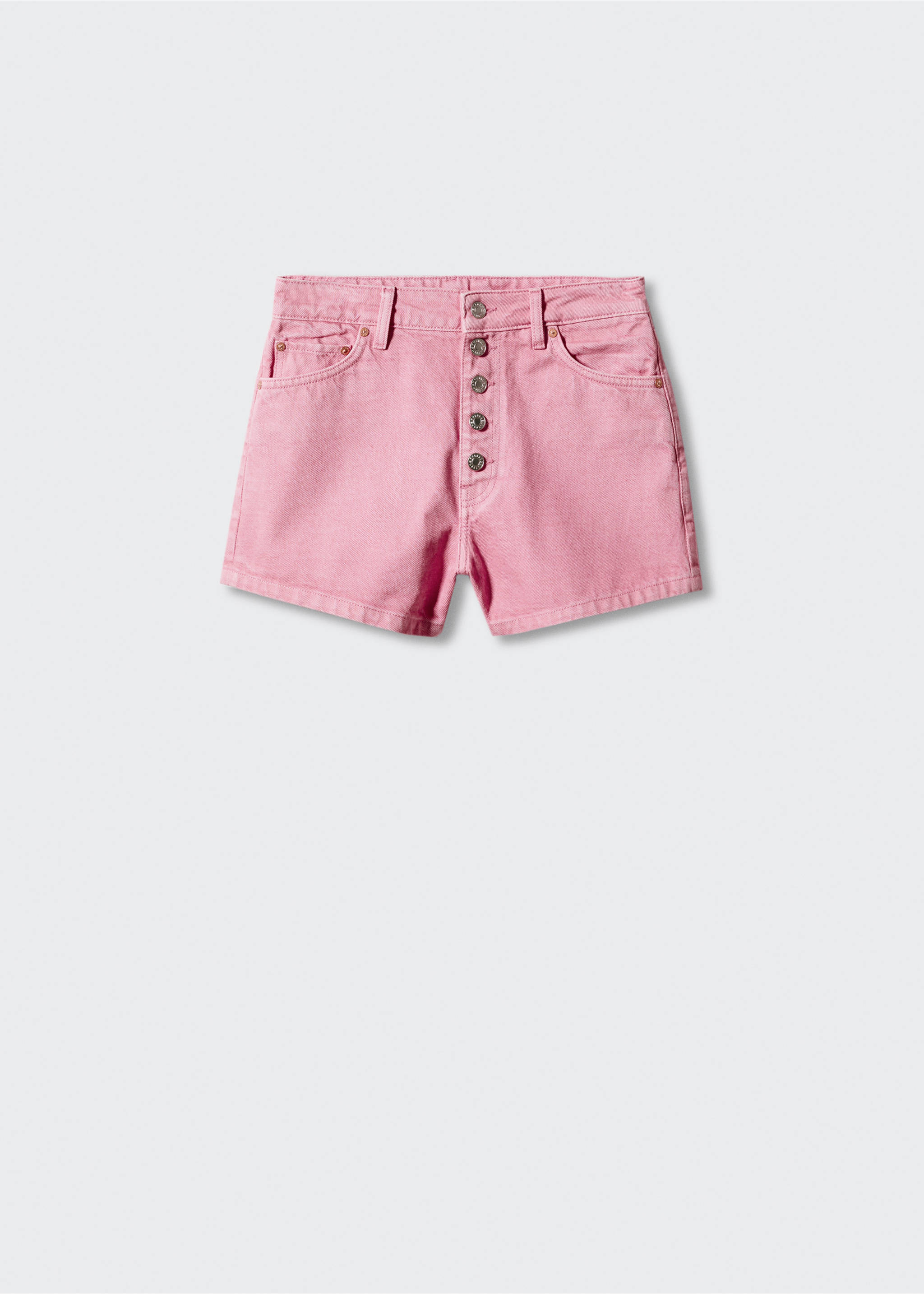 Short en jean boutons - Article sans modèle, Rose bonbon. Ref: 57020155-00.