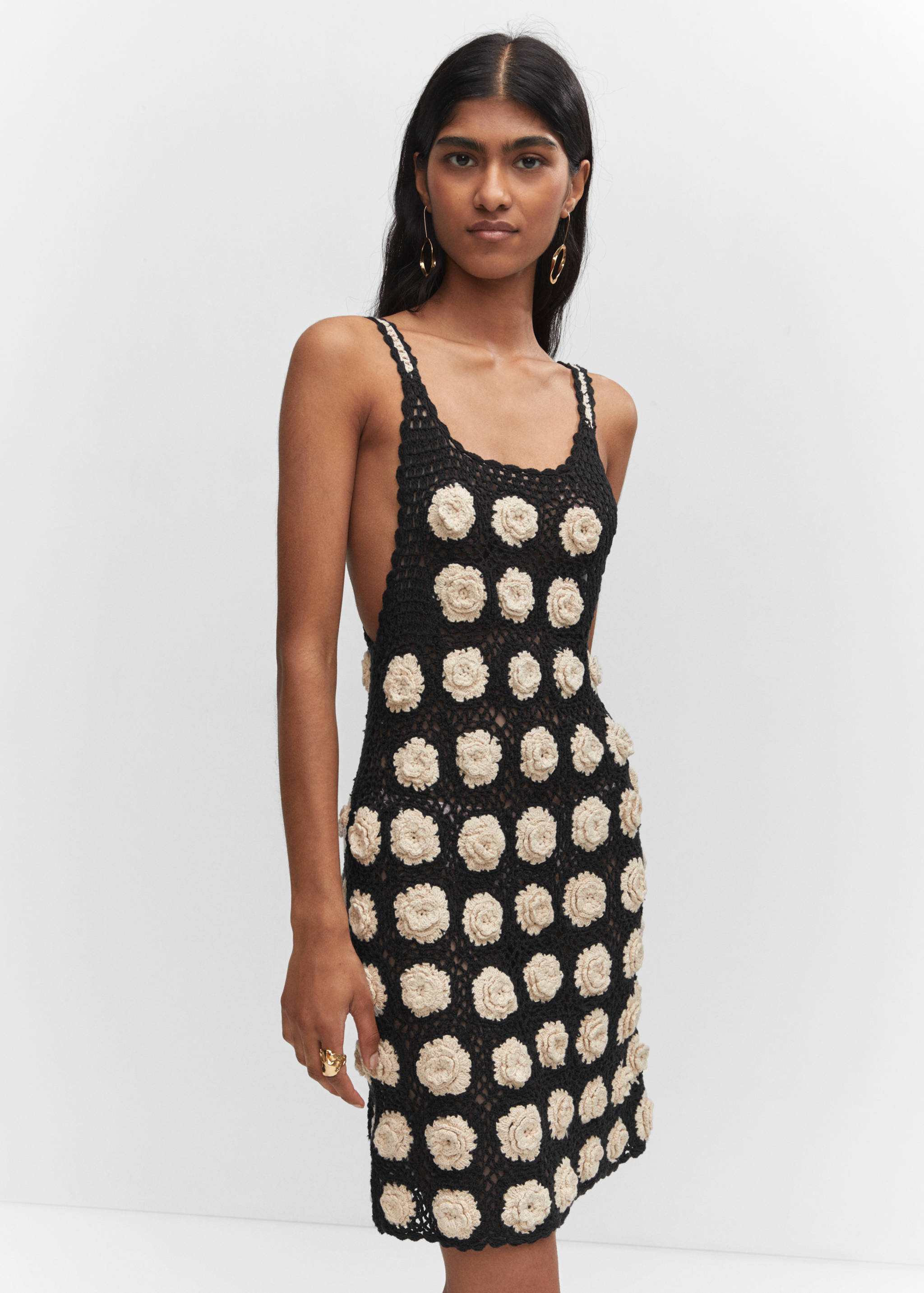 Floral crochet dress - Women | MANGO Georgia