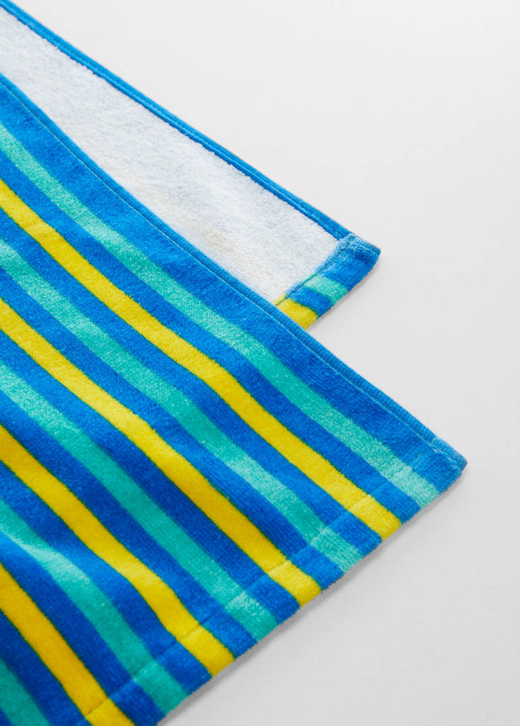 Multi-coloured striped beach towel — Green